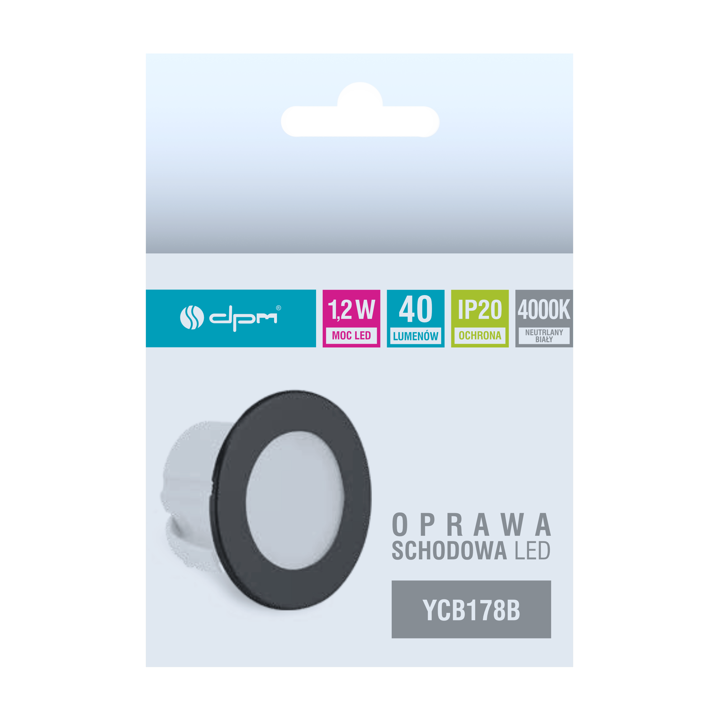 Oprawa schodowa czarna IP20 40 lm LED DPM - 5