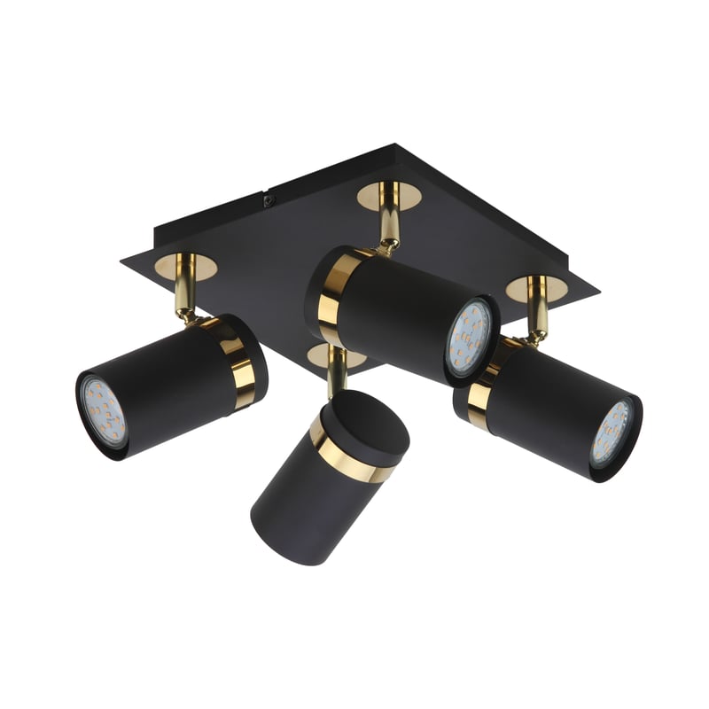 Plafon Verano czarno-złoty 4 x GU10 Italux