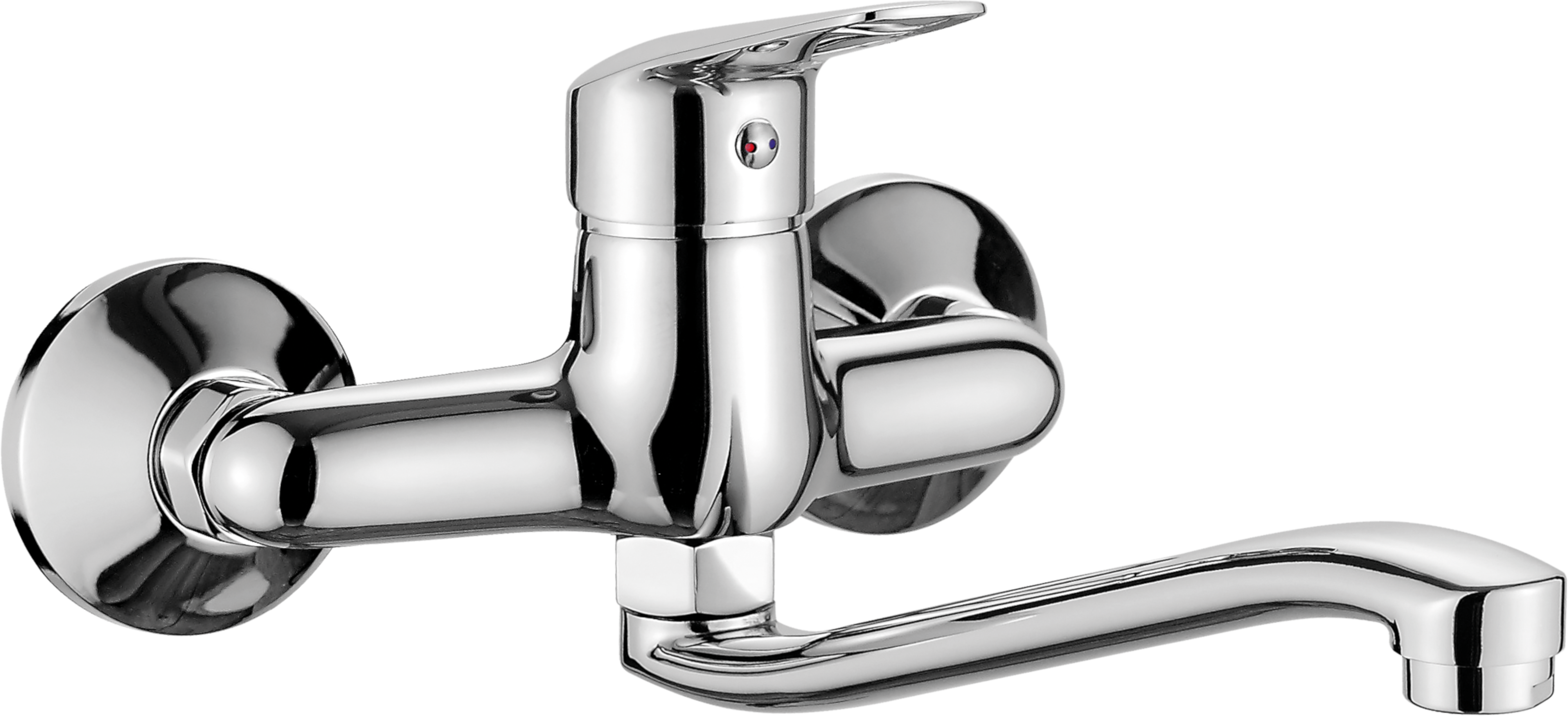 Bateria kuchenna ścienna Chrom wylewka L 27 cm Boro Neo Chrom Deante