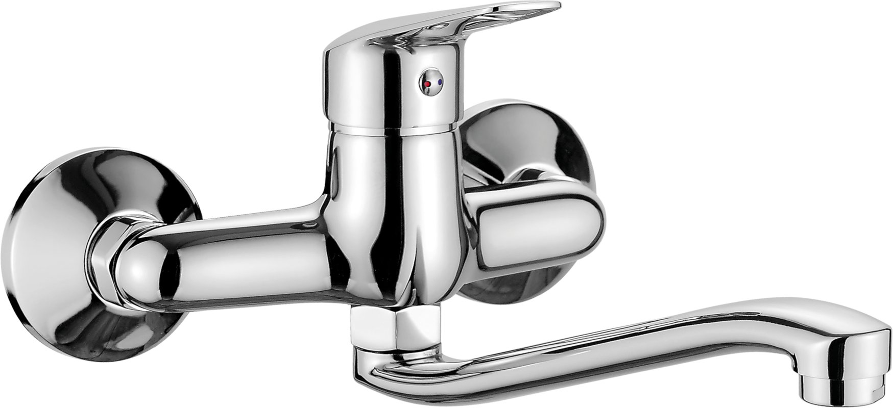 Bateria kuchenna ścienna Chrom wylewka L 27 cm Boro Neo Chrom Deante