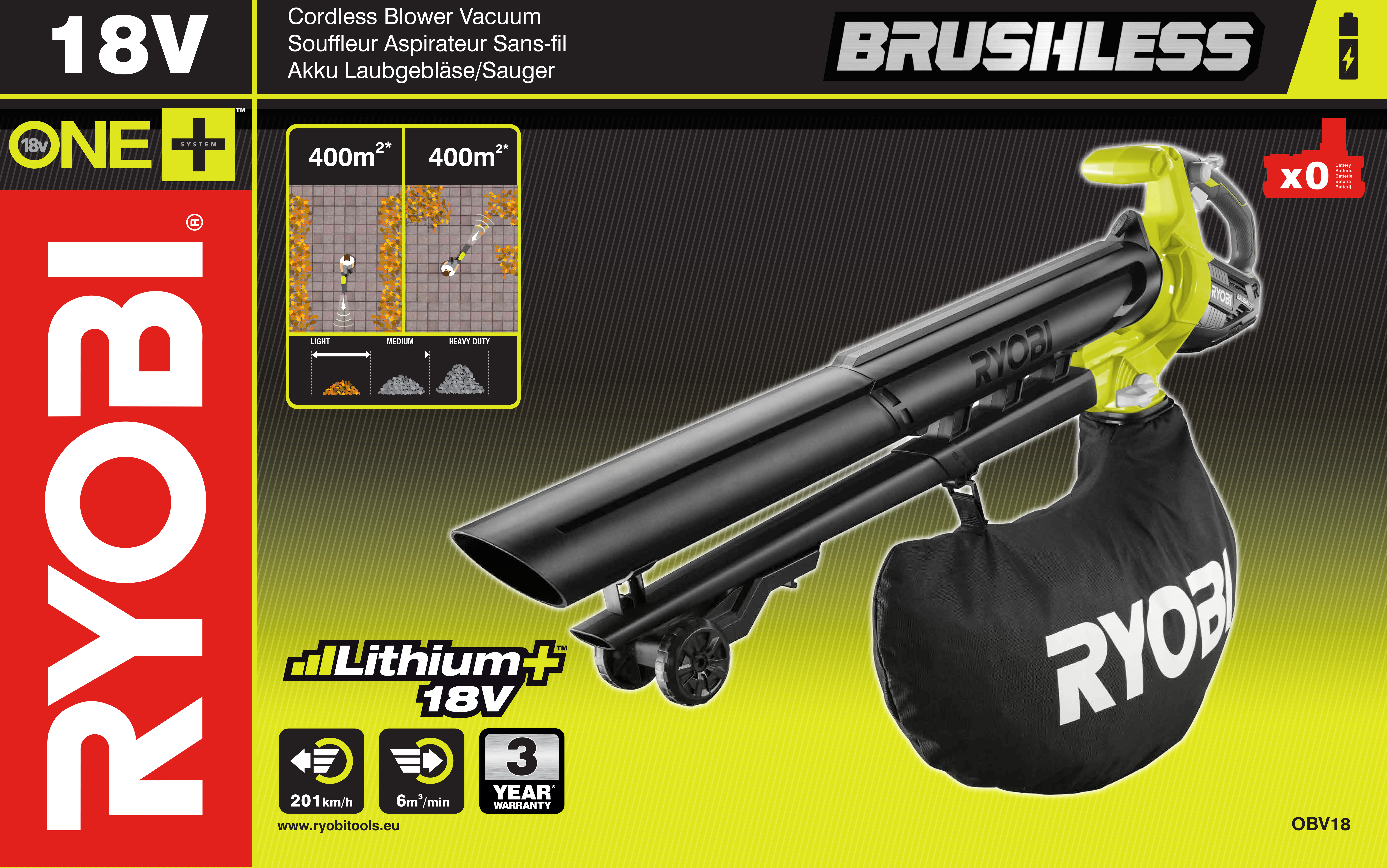 Odkurzacz akumulatorowy z dmuchawą Ryobi OBV18 18V - 2