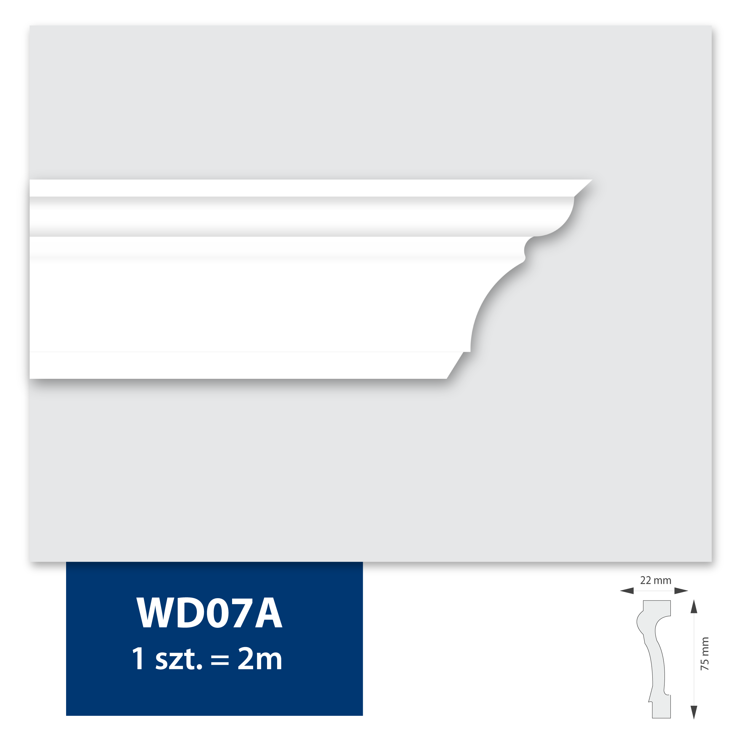 Listwa ścienna WD07A z polistyrenu 7.5 x 200 cm DMS - 5