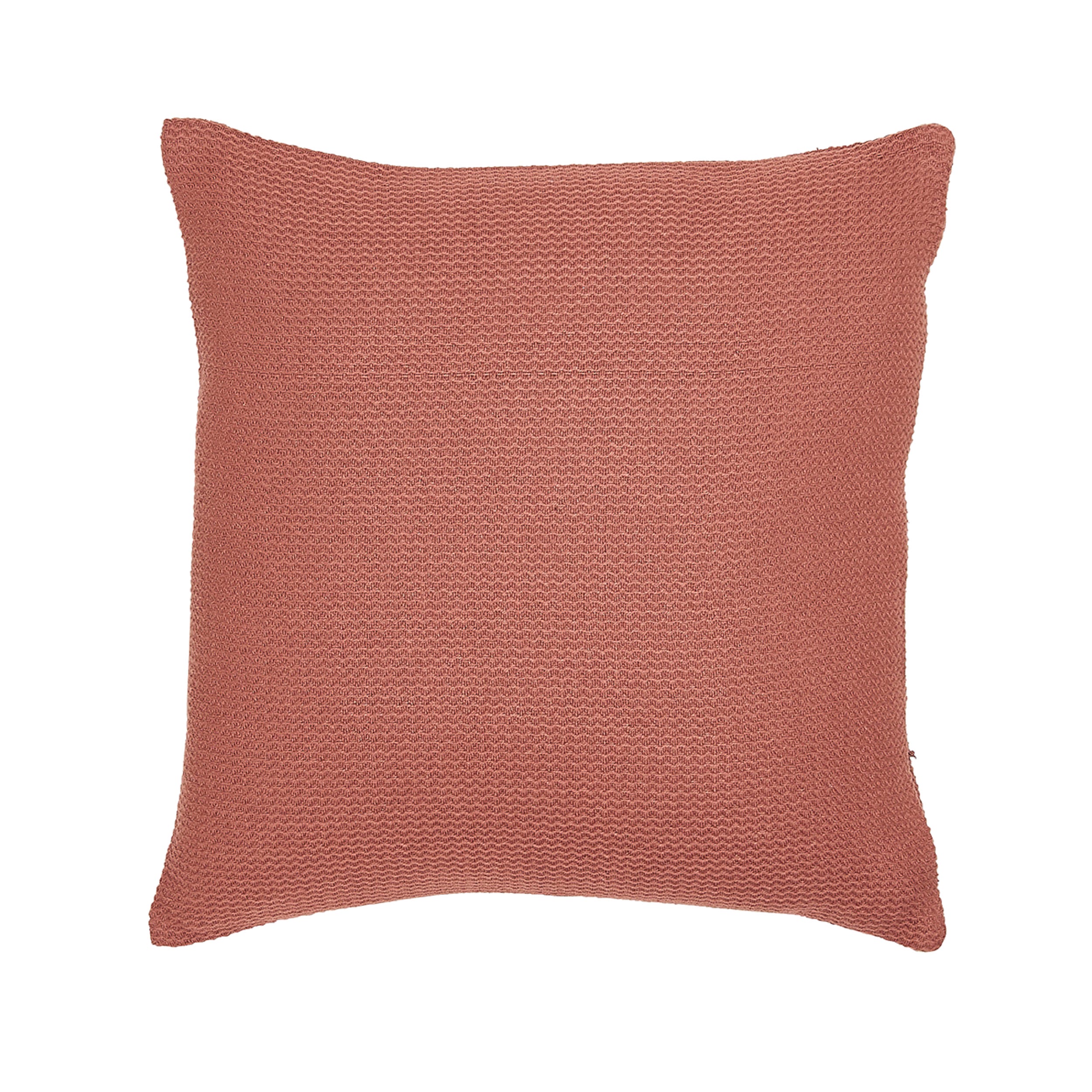 Cuscino 50x50 cm sfoderabile in cotone con pompon terracotta Cuscino 50x50 cm sfoderabile in cotone con pompon terracotta