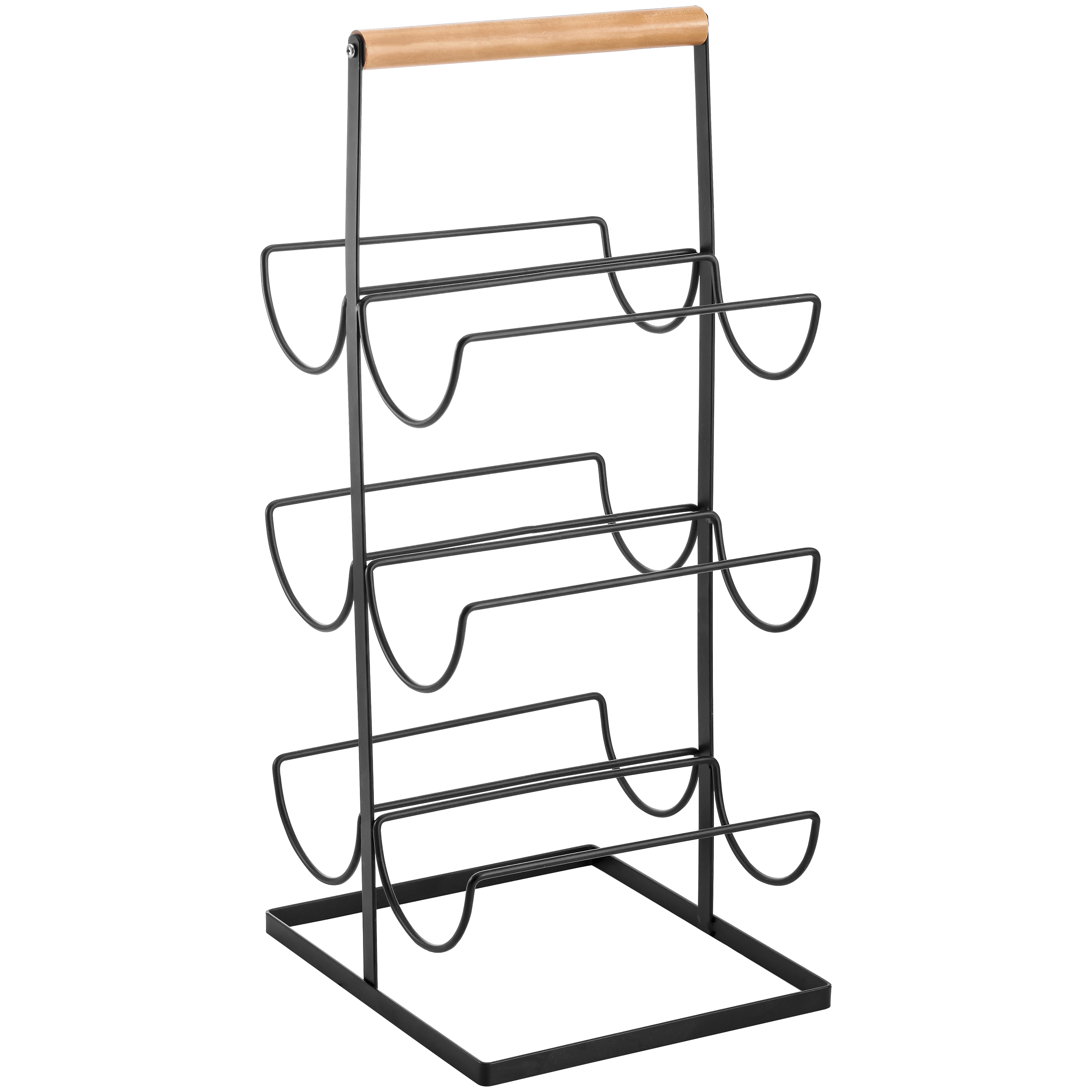 Stojak na butelki ELS_700A czarny/bambus Laveo