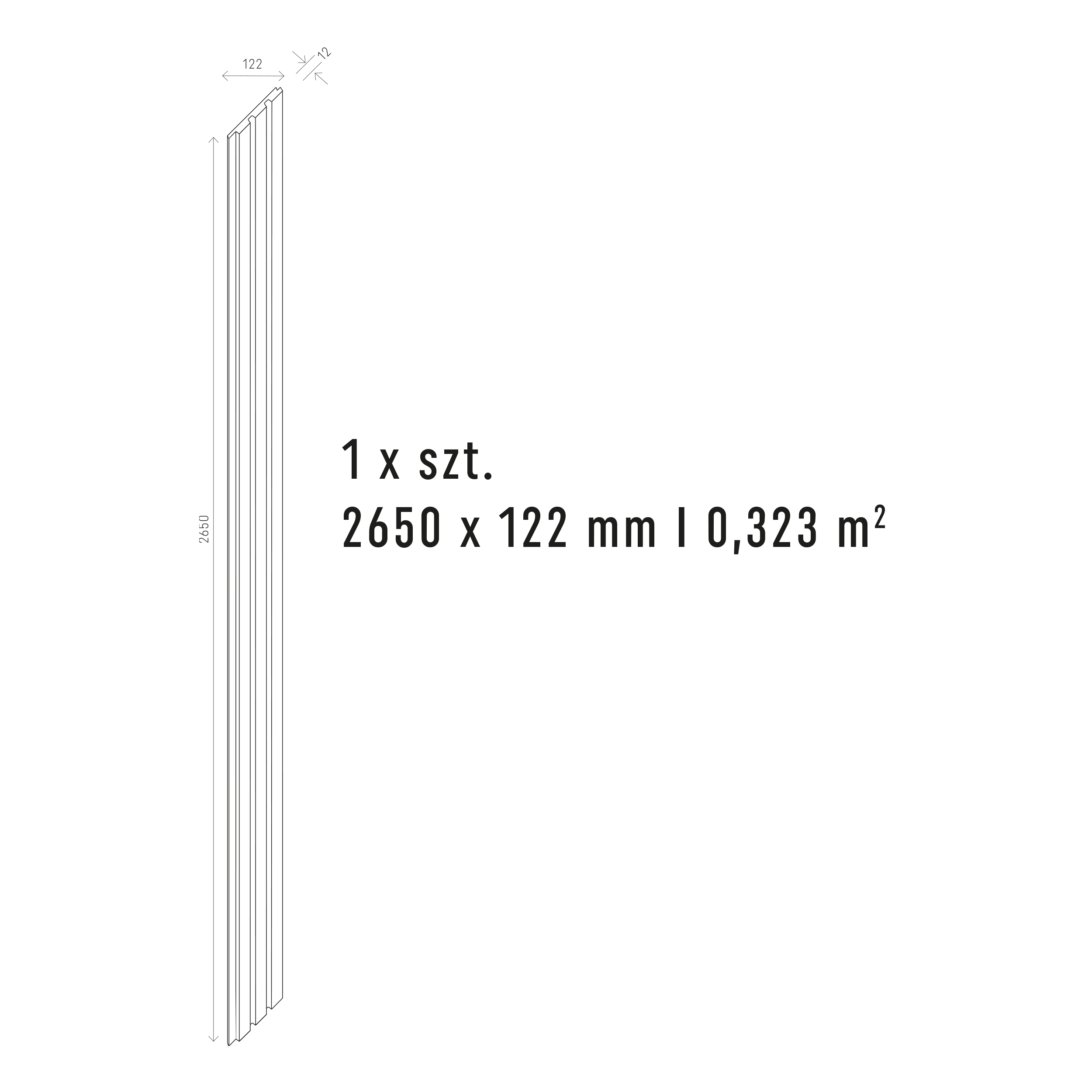 Panele ścienne 3D Lamel PCV Linerio M-Line Natural 3 lamele VOX - 4
