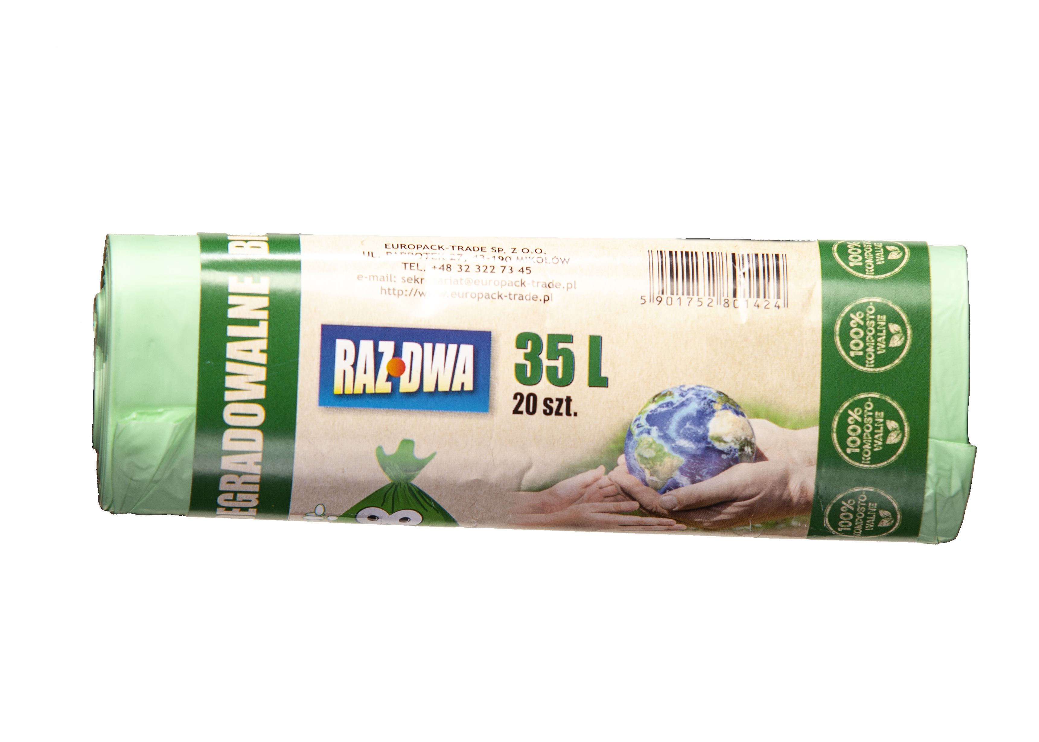 Worki na śmieci 35 l 20 szt. zielone Malwo - 3