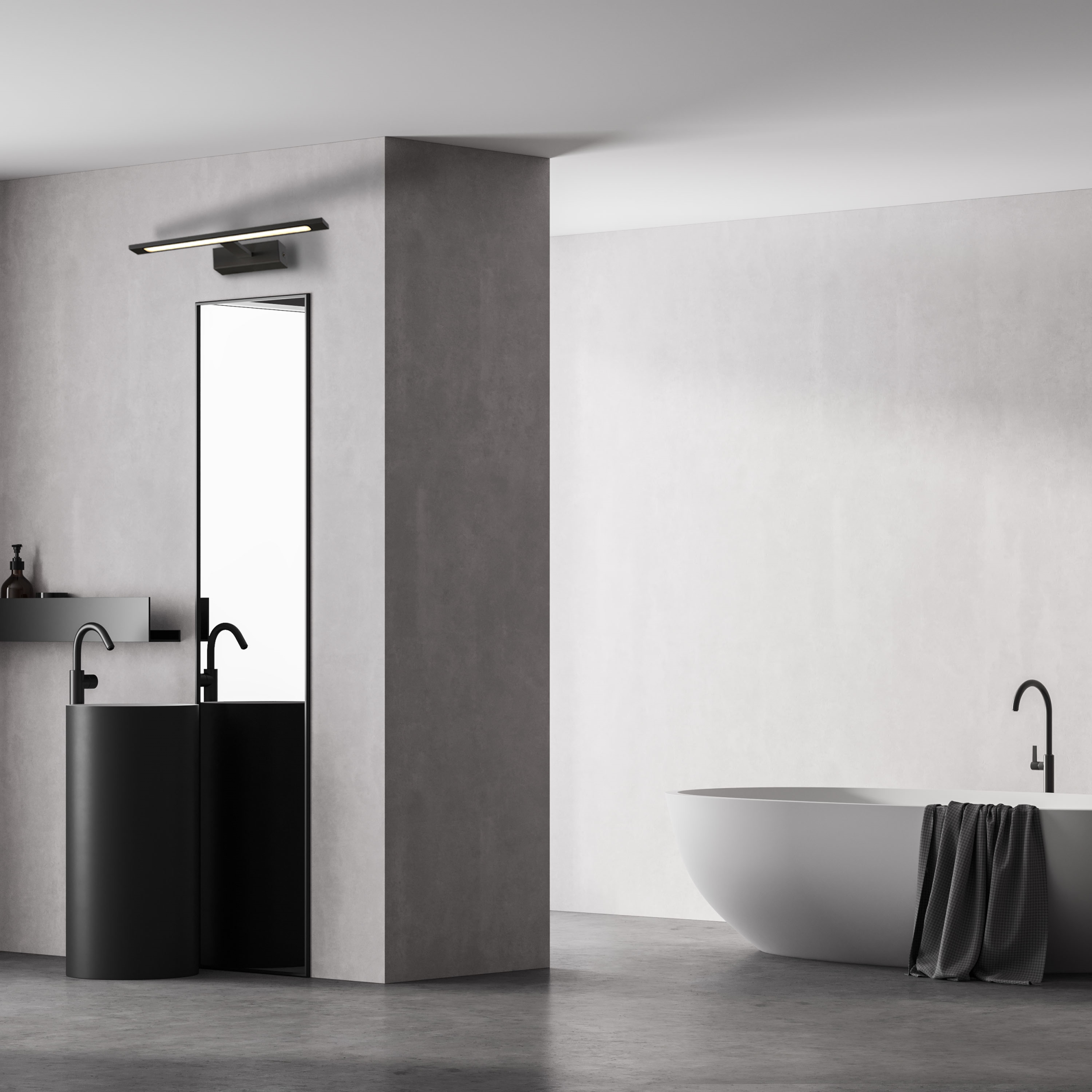 Kinkiet łazienkowy Isla IP44 96 cm czarny LED Light Prestige - 3