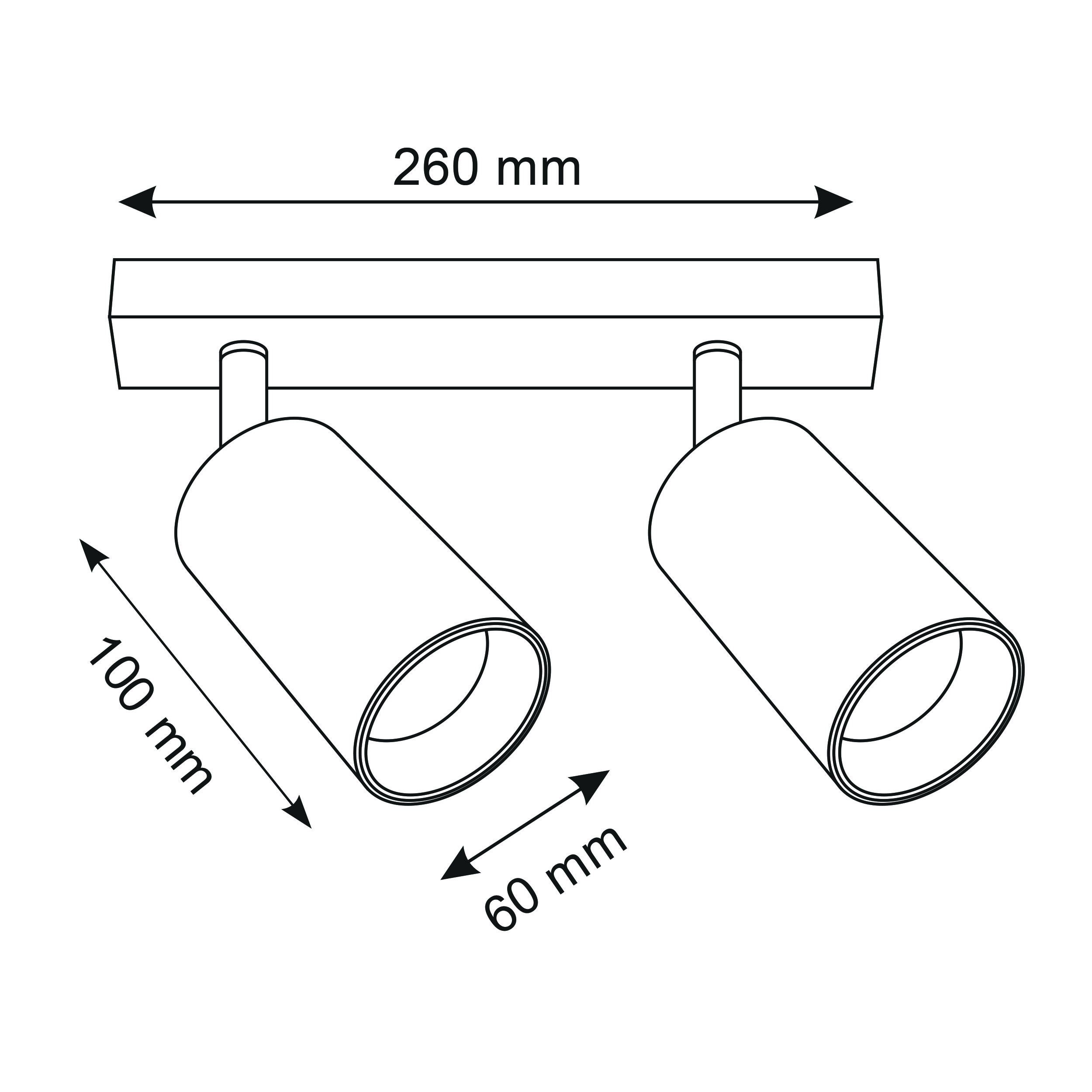 Listwa reflektorowa Maribel czarna 2 x GU10 Goldlux - 5