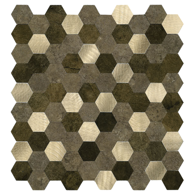 Panele ścienne Deko samoprzylepne PCV Gold Hexagon 30x30.3 cm grubość 4 mm