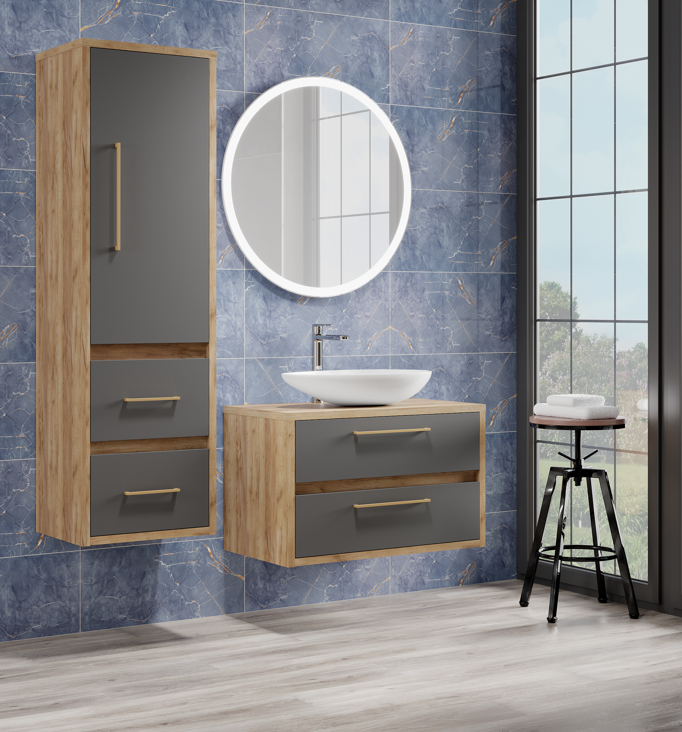 Lustro z wbudowanym oświetleniem RING LED 80 x 80 VENTI - 4