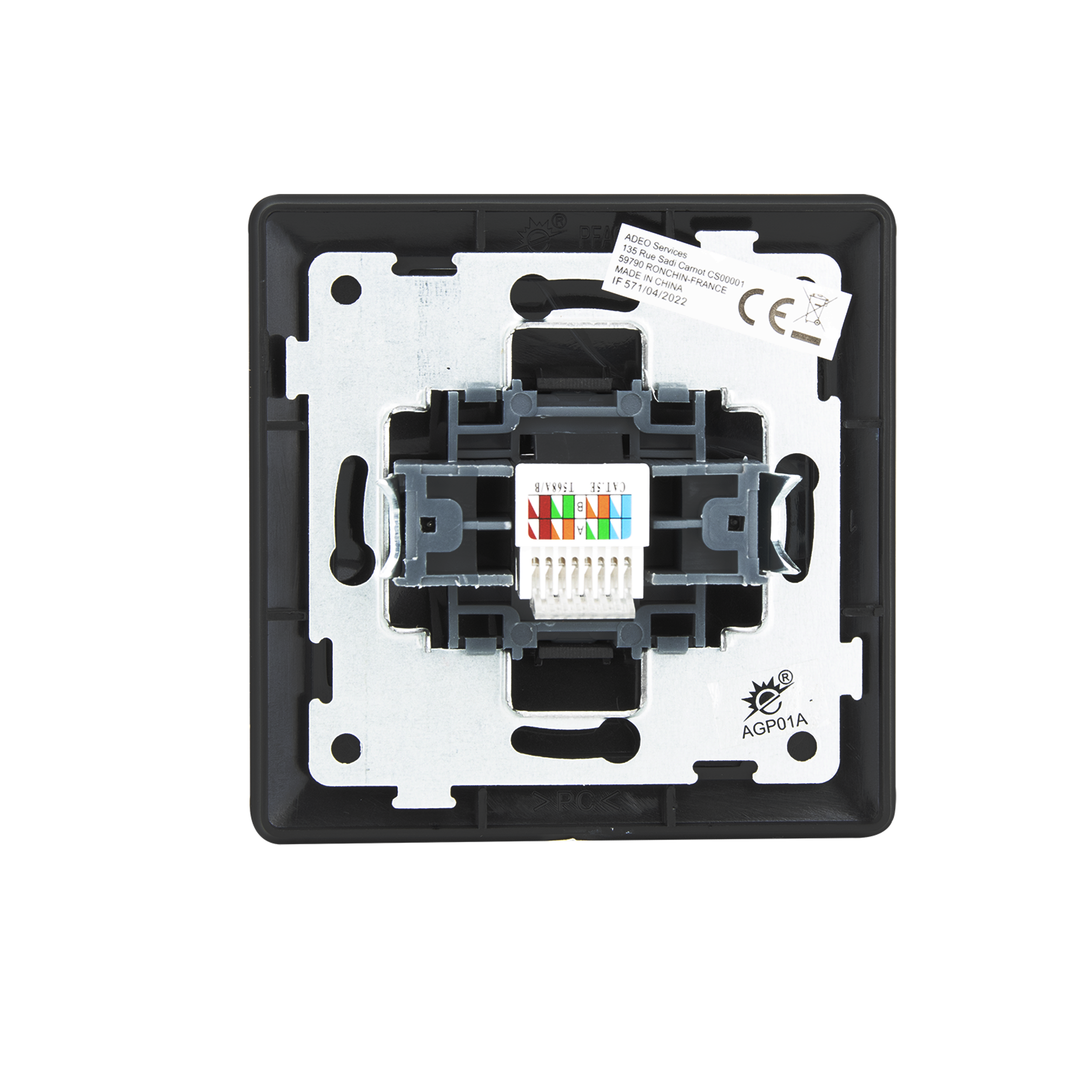 Gniazdo komputerowe RJ45 Slim czarny mat Lexman