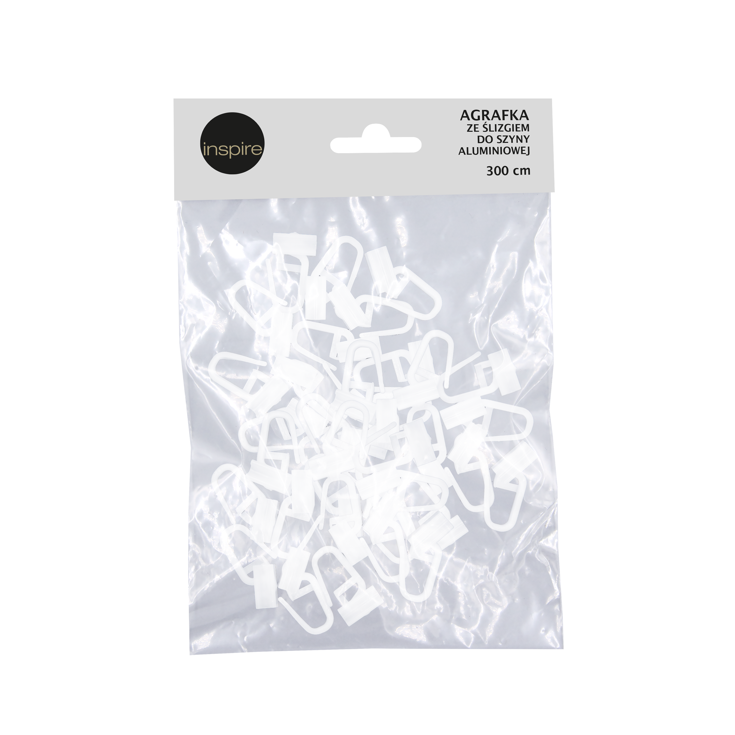 Agrafka ze ślizgiem do szyny aluminiowej 300 cm 60 szt. białe - 4