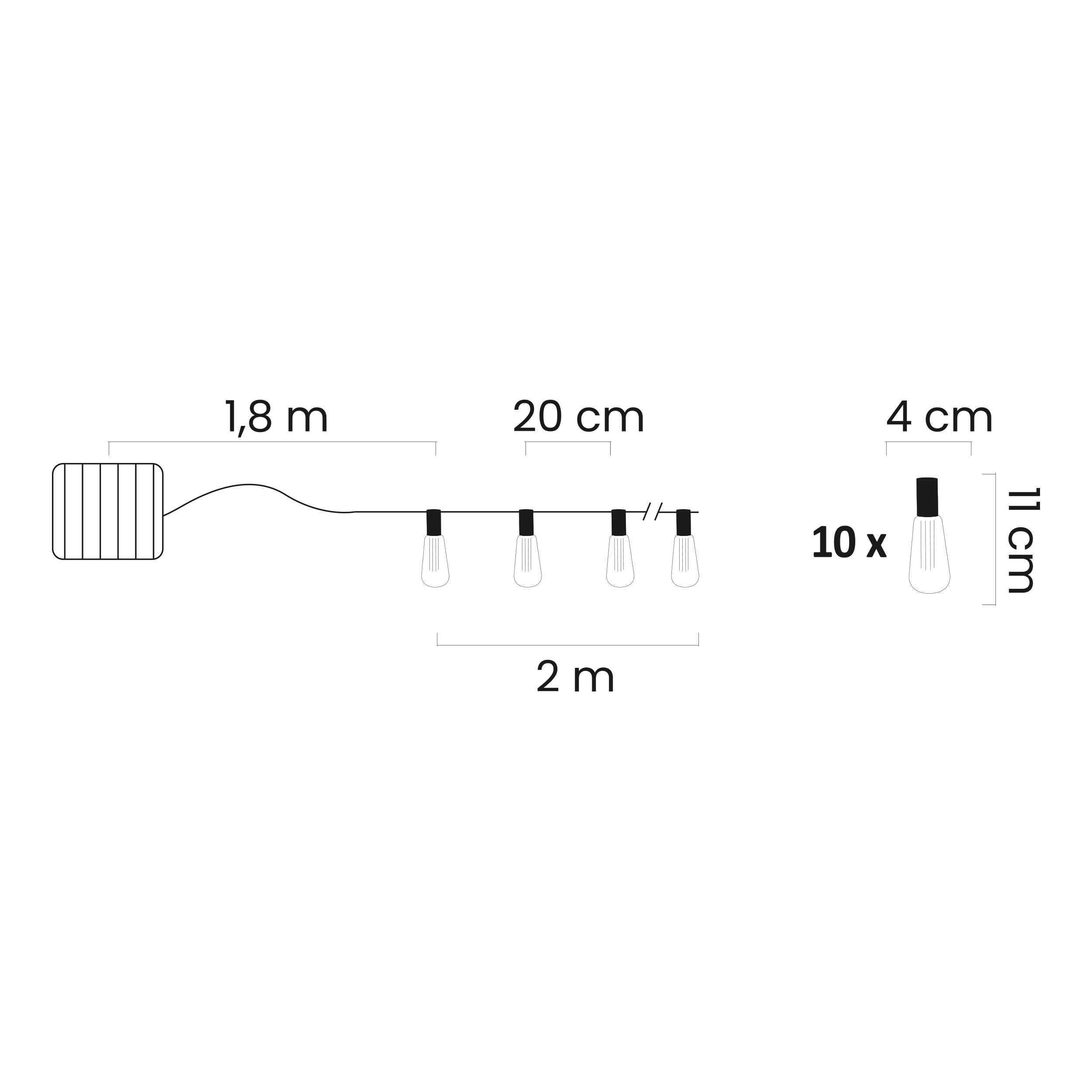 Girlanda solarna EDISON IP44 2 m POLUX - 4