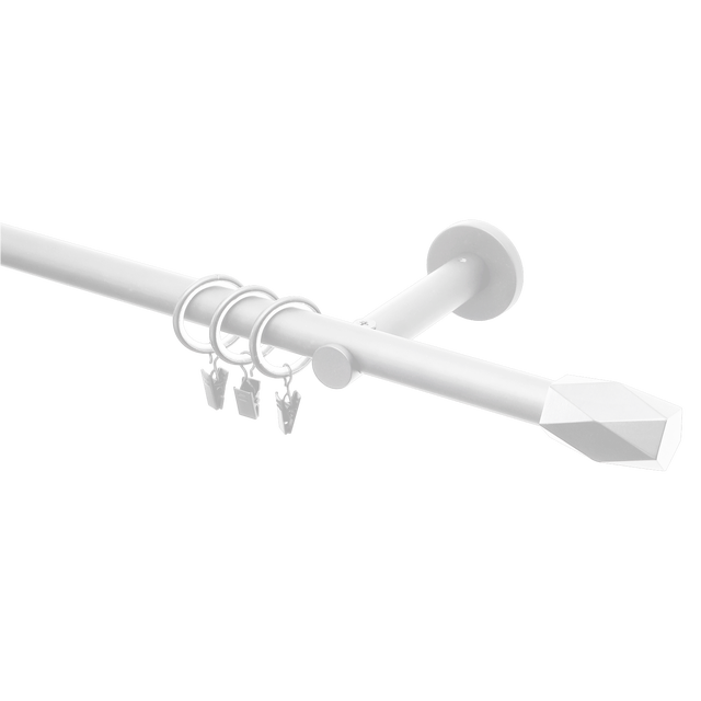 Karnisz Heksagon 160 cm pojedynczy biały mat 19 mm Inspire