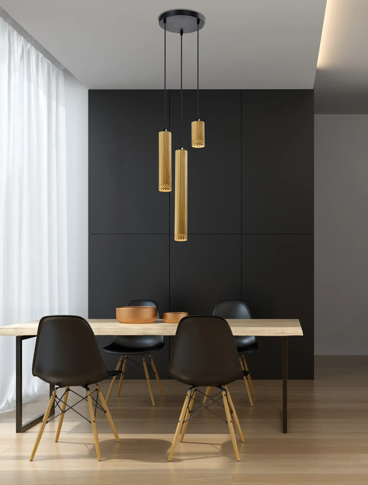 Lampa wisząca Tubo brązowa mix 3 x GU10 Candellux - 2