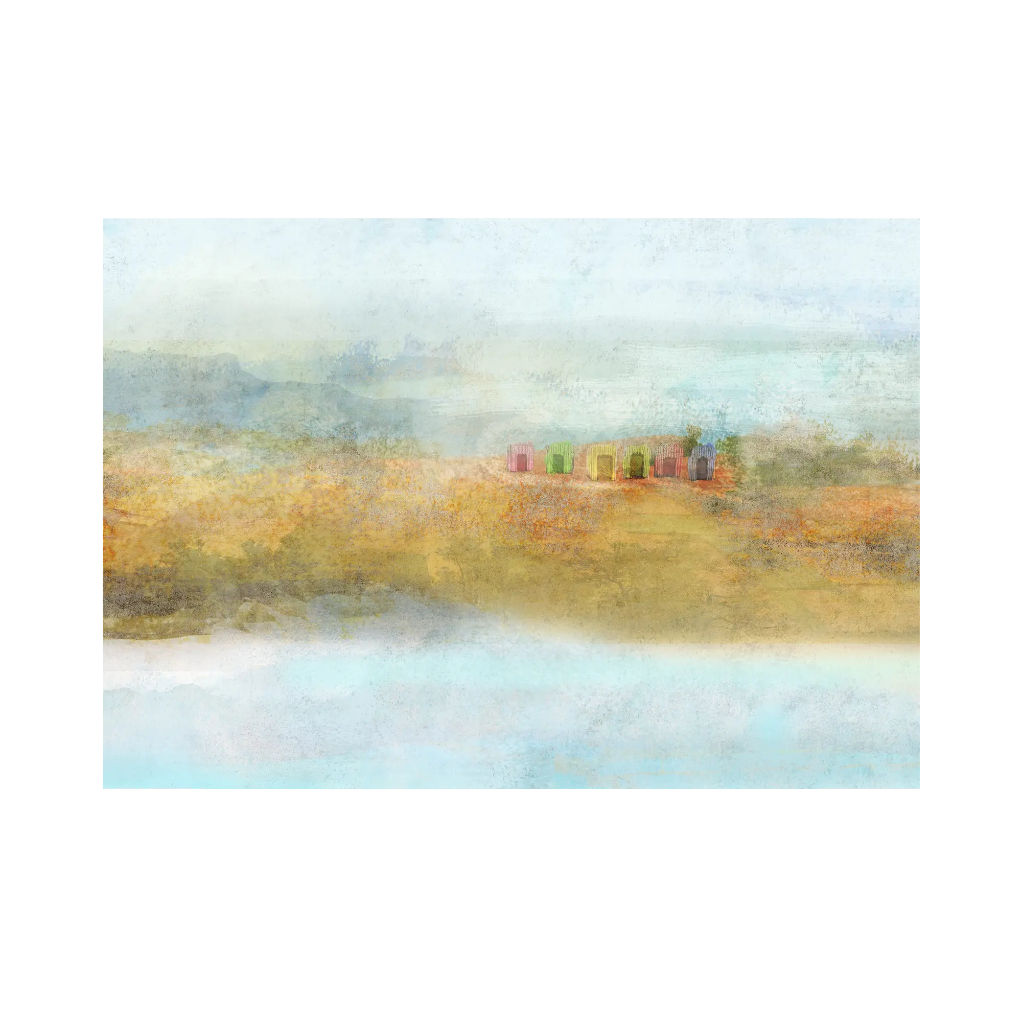 Mural Beach plaża akwarela 400 x 280 cm struktura płótna
