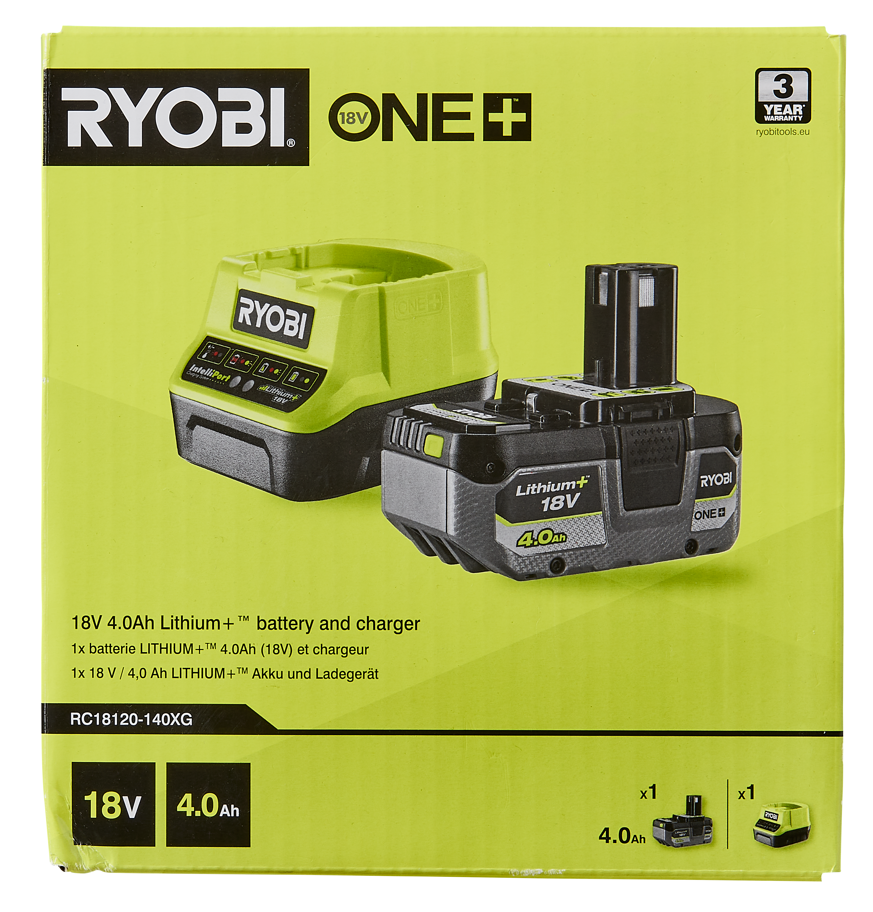Caricatore e batteria da 18V e 4Ah RYOBI RC18120-140XG - 5