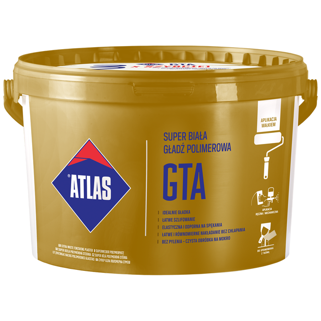 Gładź polimerowa super biała Atlas GTA 25 kg
