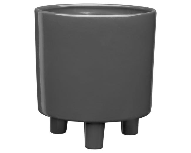Osłonka doniczki gliniana Piso 20 cm antracytowa 85652839