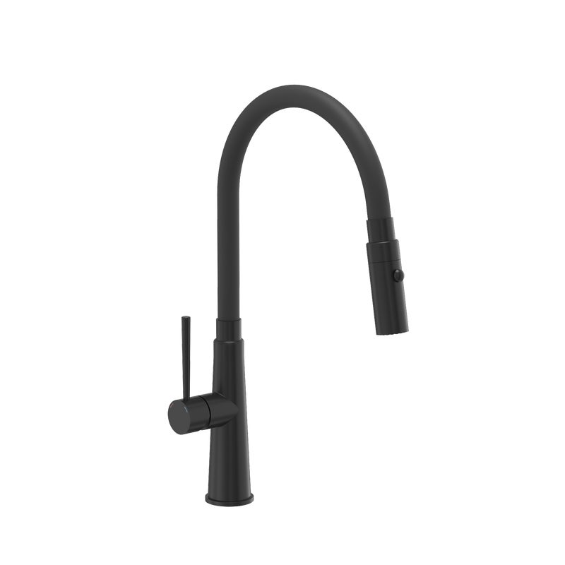 Bateria kuchenna z elastyczną wylewką 38 cm Zoya Czarna Quadron