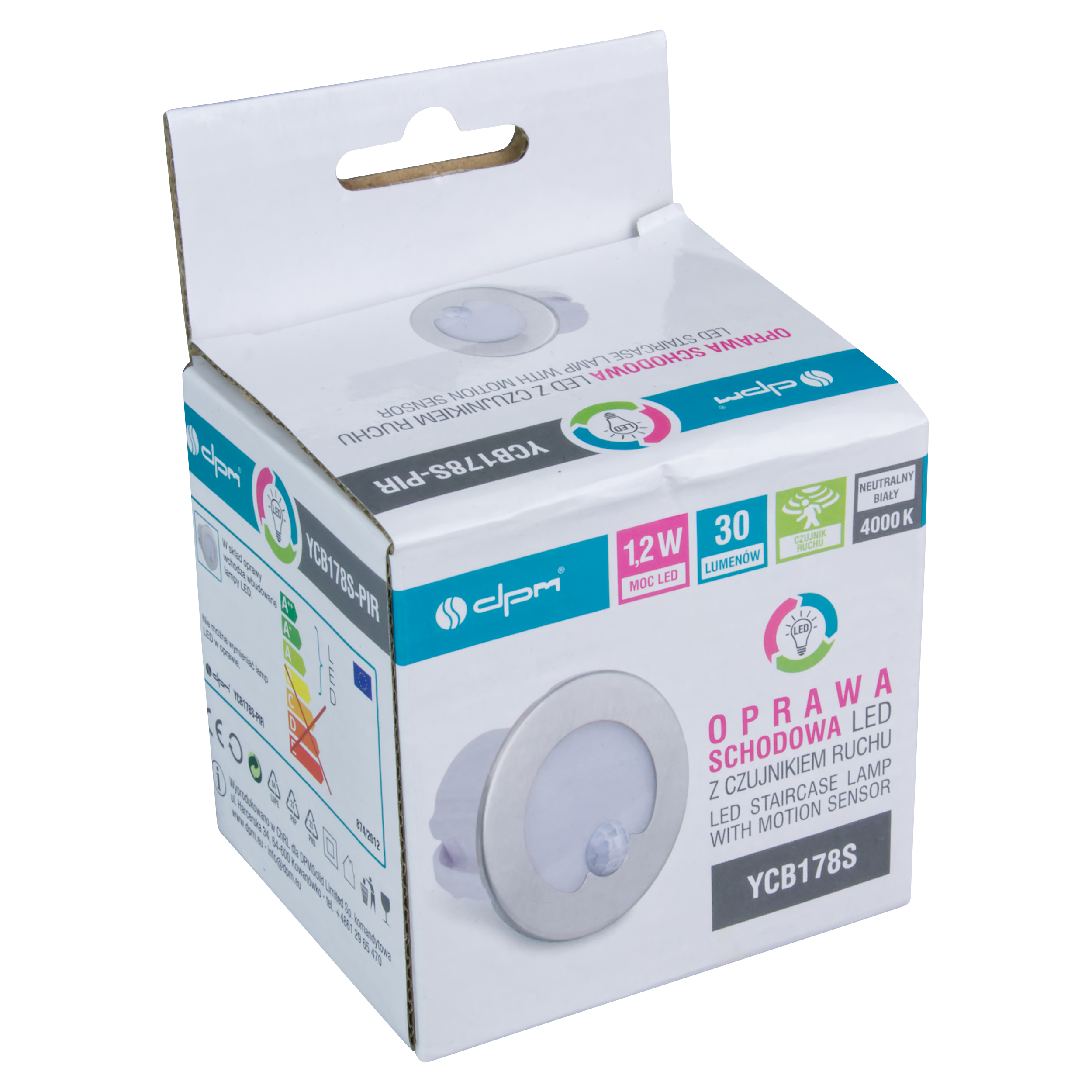 Oprawa schodowa srebrna okrągła 7.8 cm IP20 30 lm LED DPM - 5