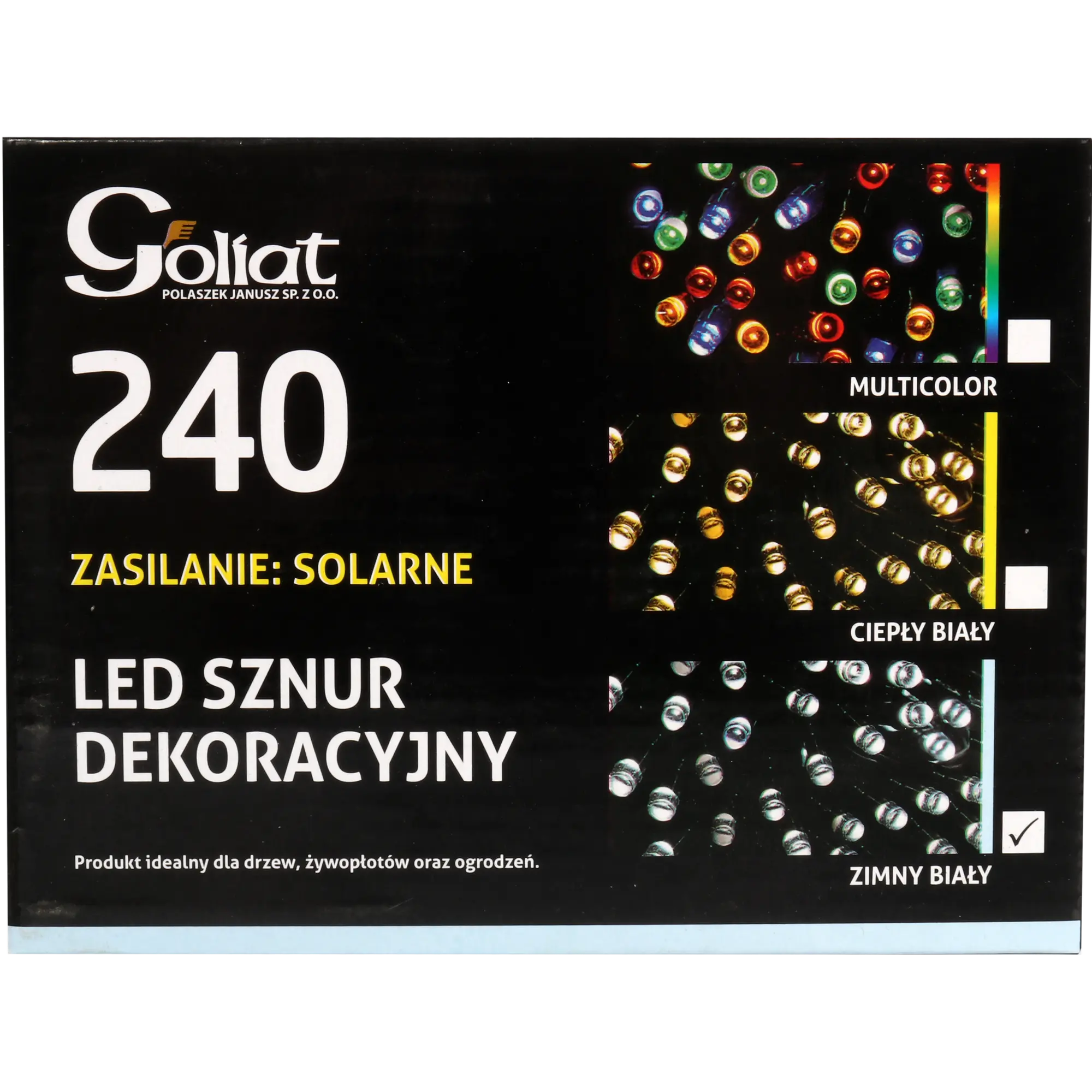 Lampki świąteczne zewnętrzne solarne 240 LED zimny biały Goliat - 3