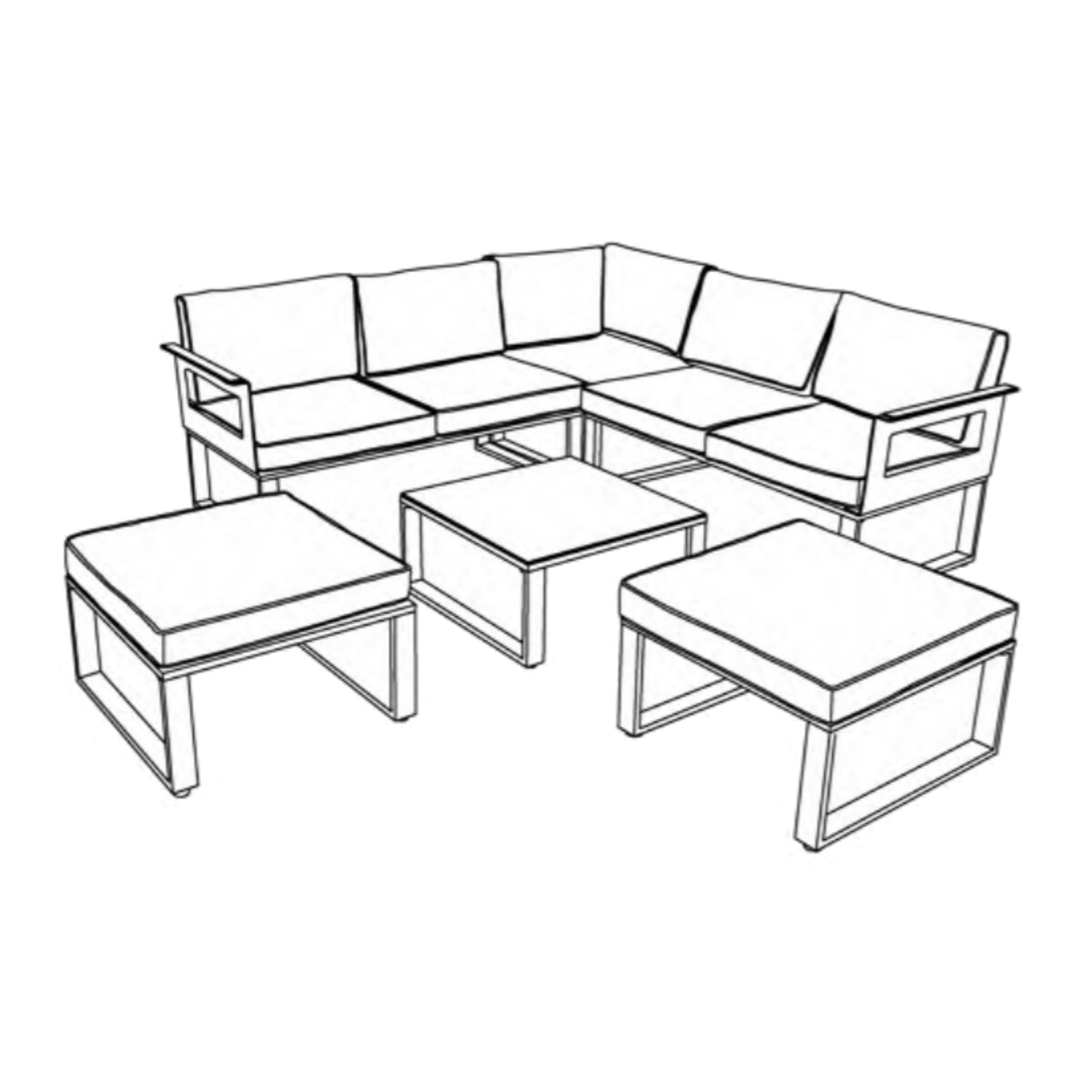 Meble ogrodowe zestaw Odyssea szare Naterial - 41