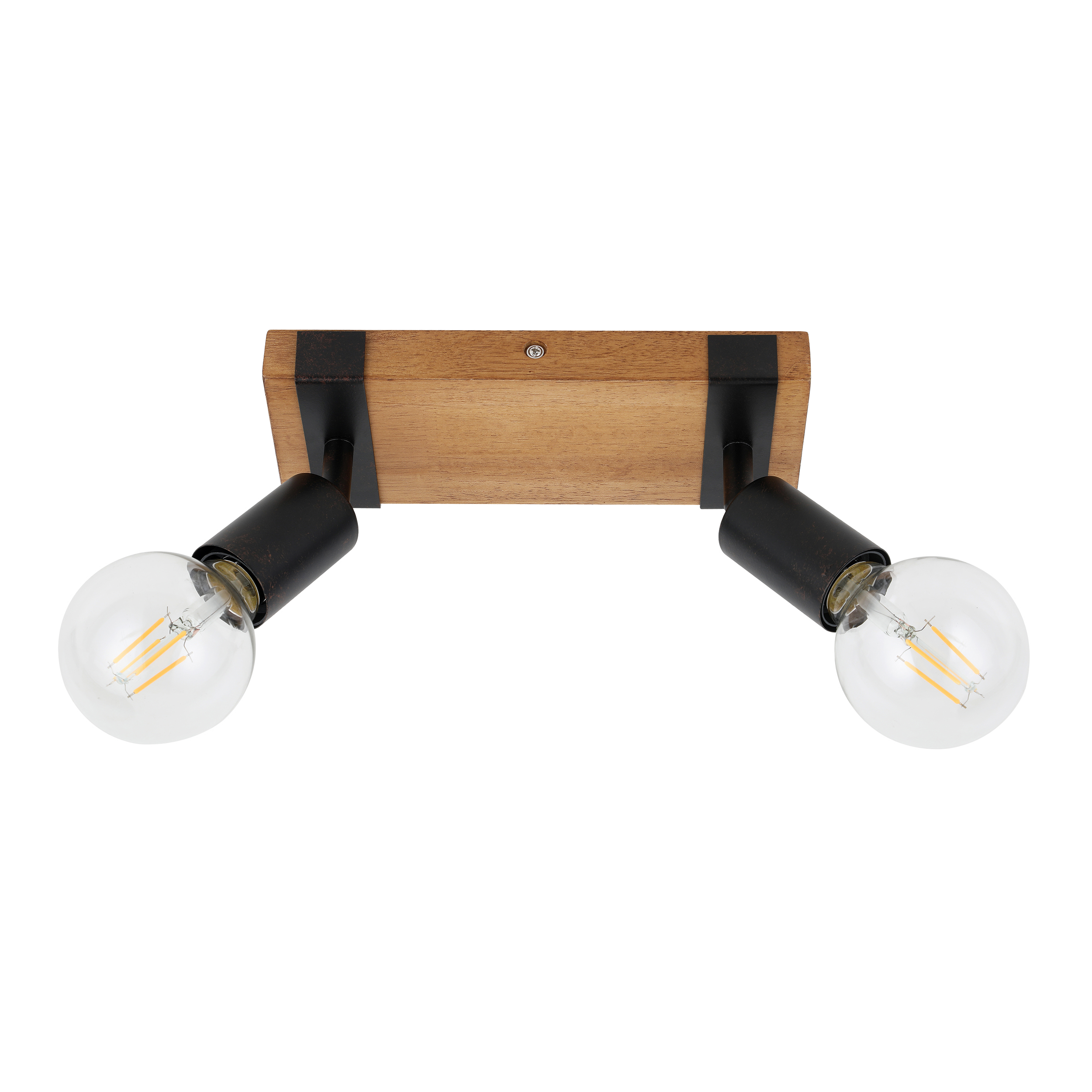 Listwa reflektorowa Molini czarna z drewnem 2 x E27 Italux