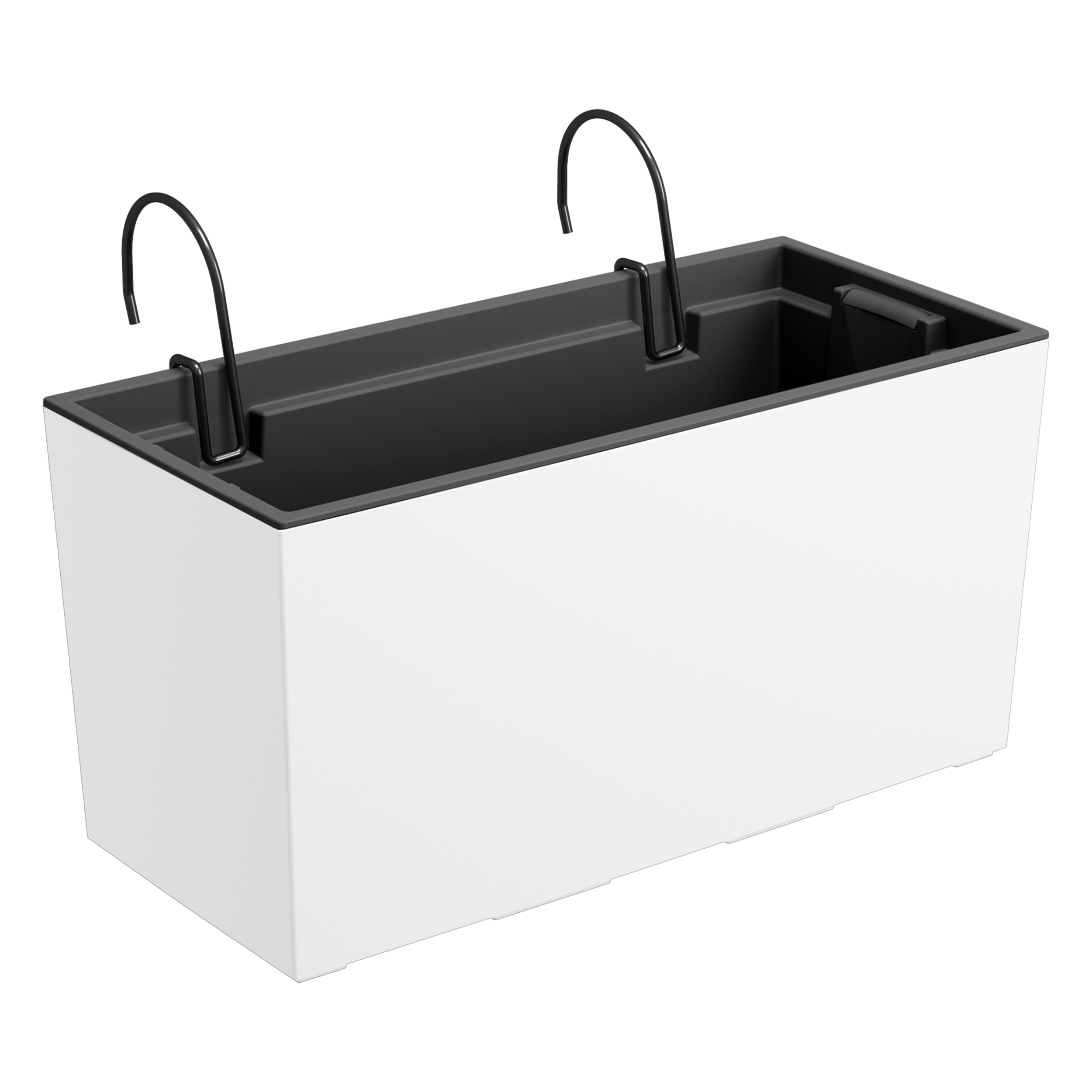 Skrzynka balkonowa wisząca Urbi 39,5x19,5x18,5 cm biała