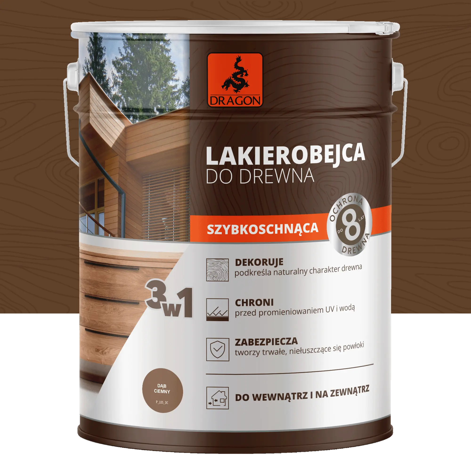 Lazura i lakierobejca 5 l Dąb Ciemny