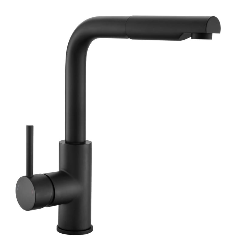 Bateria kuchenna z wyciąganą wylewką L 30 cm Tina Czarny Mat Axis