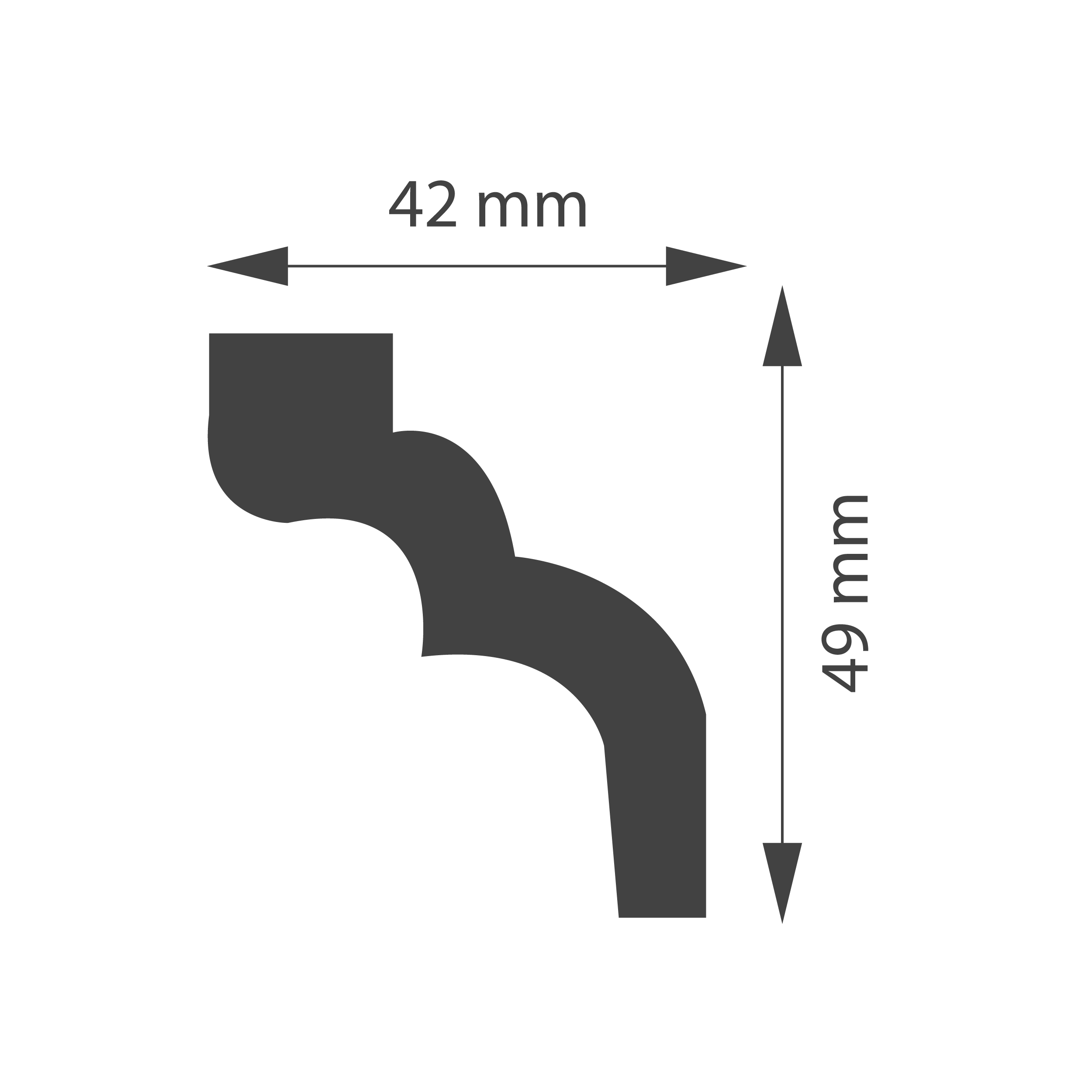 Listwa przysufitowa CD50S z polimeru 4.9 x 200 cm DMS - 3