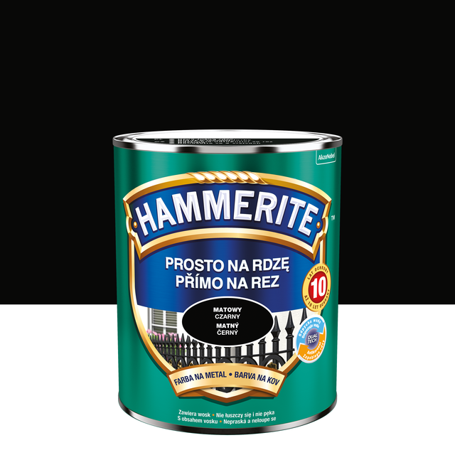 Farba antykorozyjna Prosto na rdzę 0.7 l mat czarna Hammerite