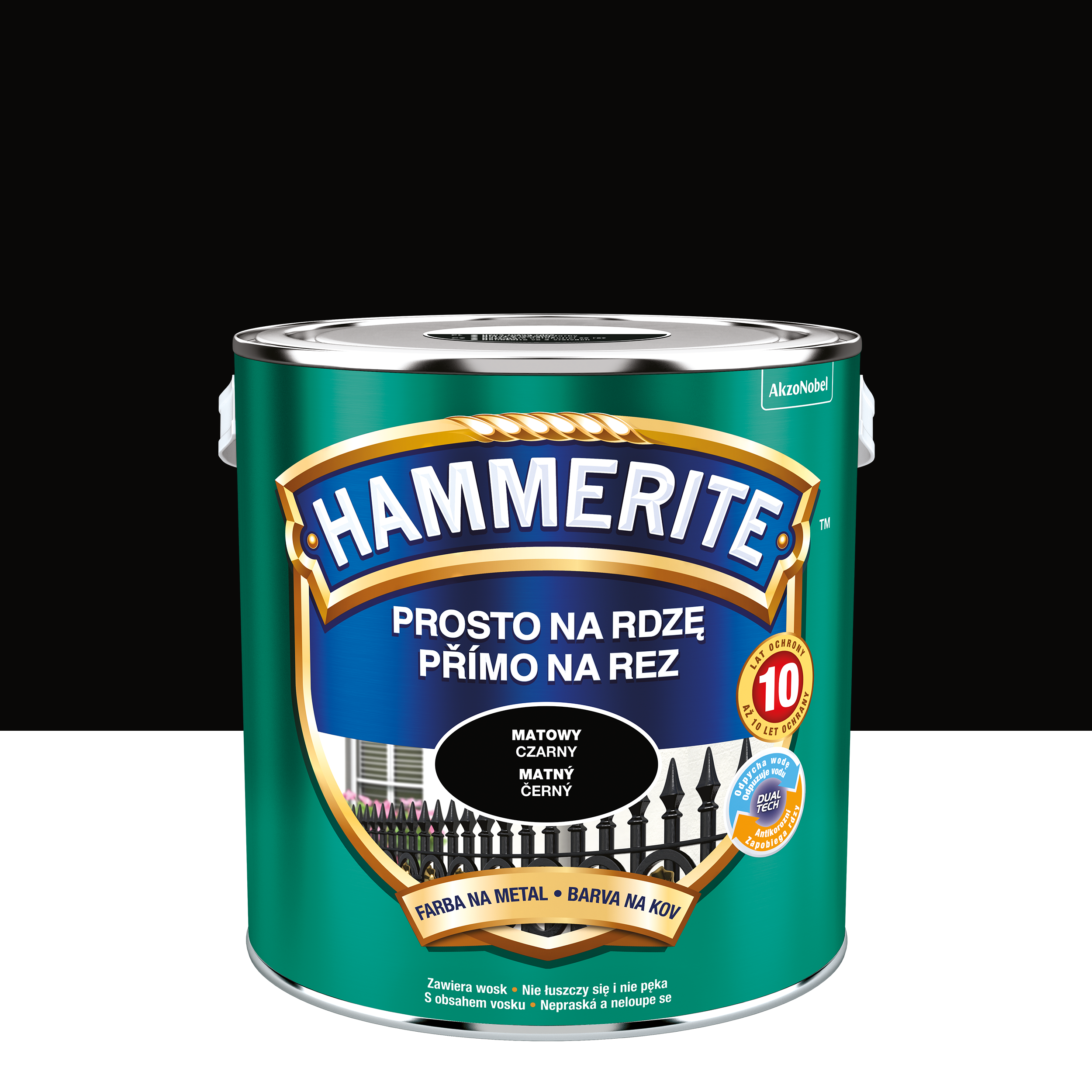 Farba antykorozyjna Prosto na rdzę 2.5 l mat czarna Hammerite