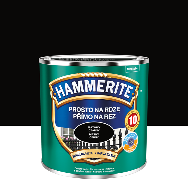 Farba antykorozyjna Prosto na rdzę 0.25 l mat czarna Hammerite