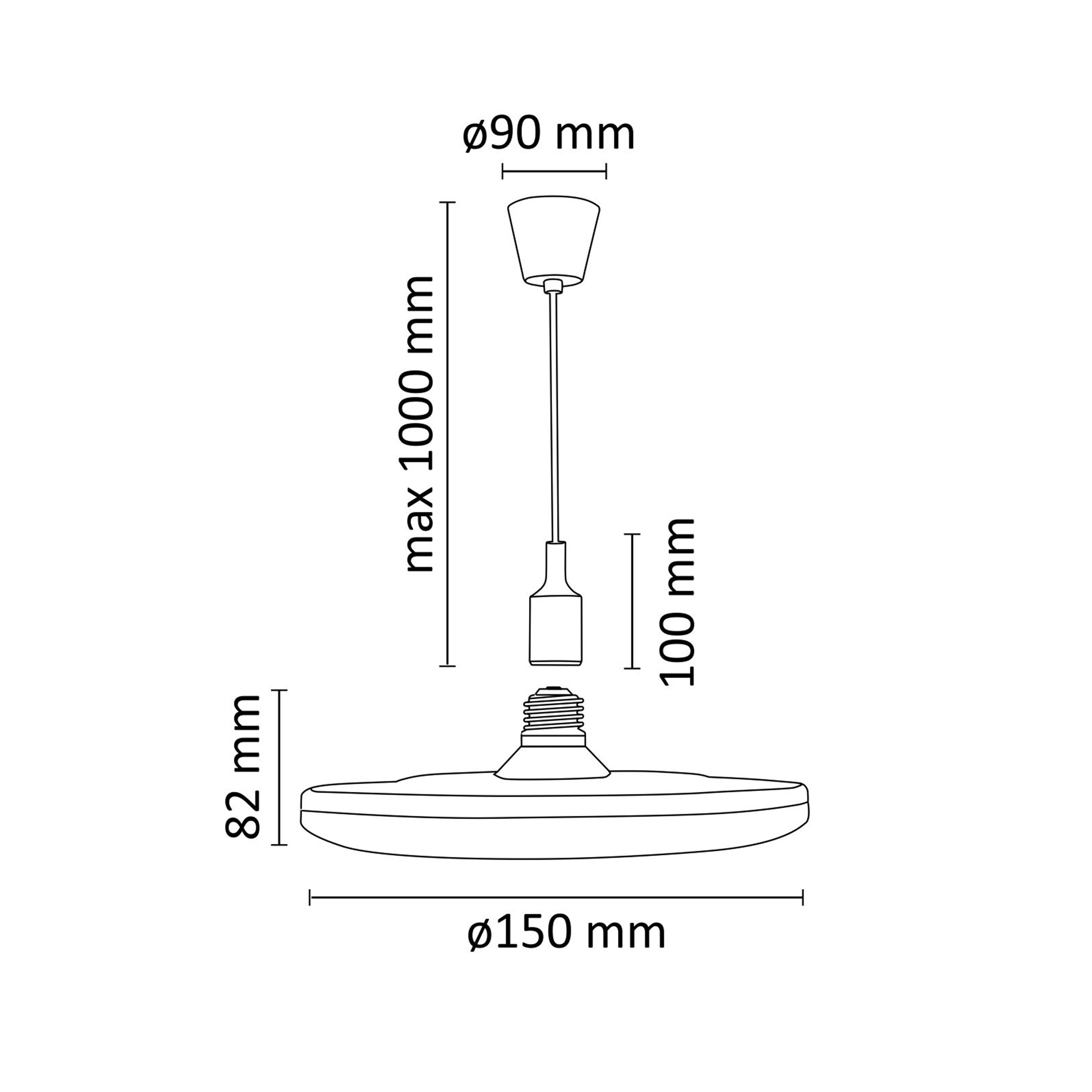Lampa wisząca Kiki czarna 850 lm E27 Polux - 3