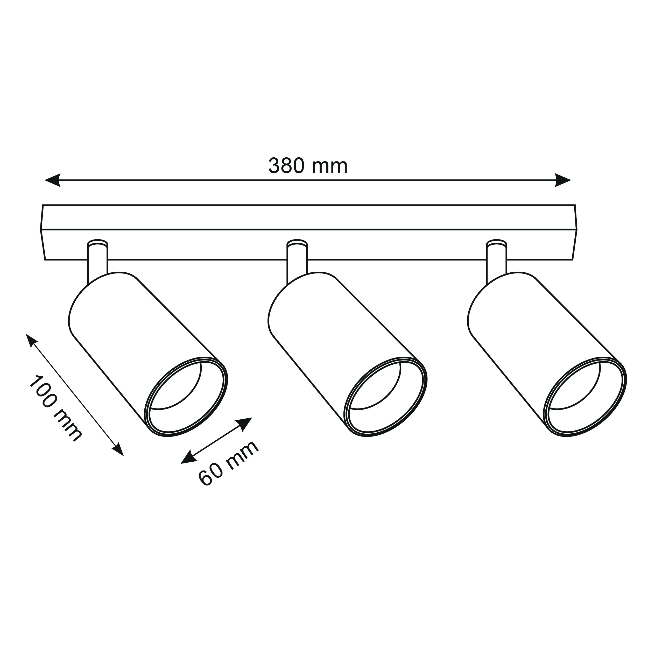 Listwa reflektorowa Maribel czarna 3 x GU10 Goldlux - 5