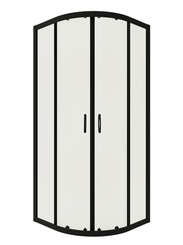 Kabina prysznicowa półokrągła Kama Black 80 x 80 x 183 cm czarna Liveno