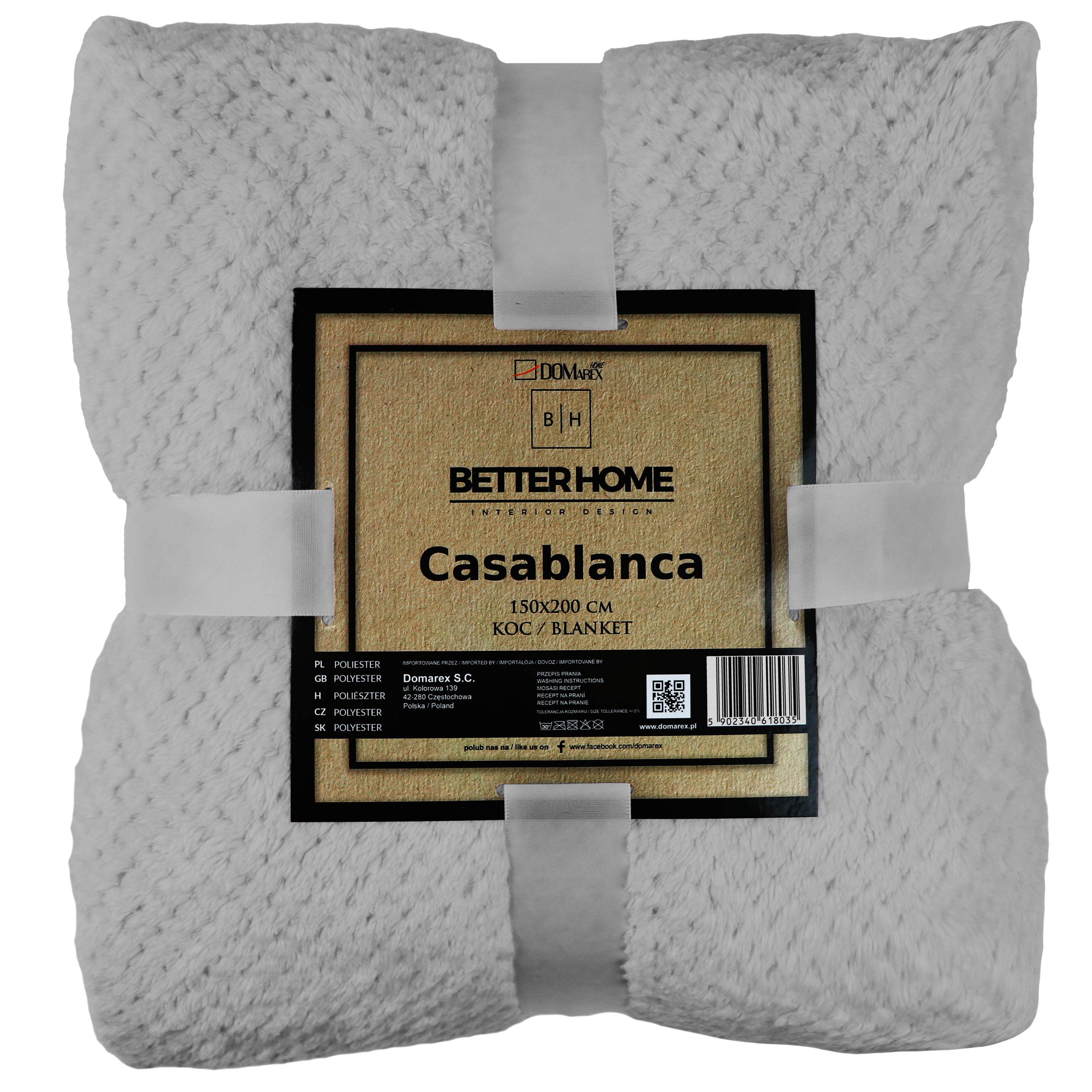 Koc Casablanca szary 150 x 200 cm - 5
