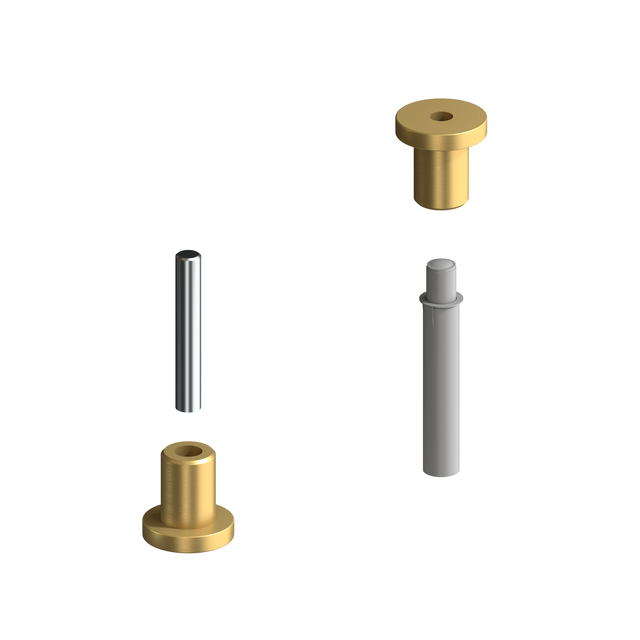 Okucia do mocowania lameli obrotowych do ściany działowej złote