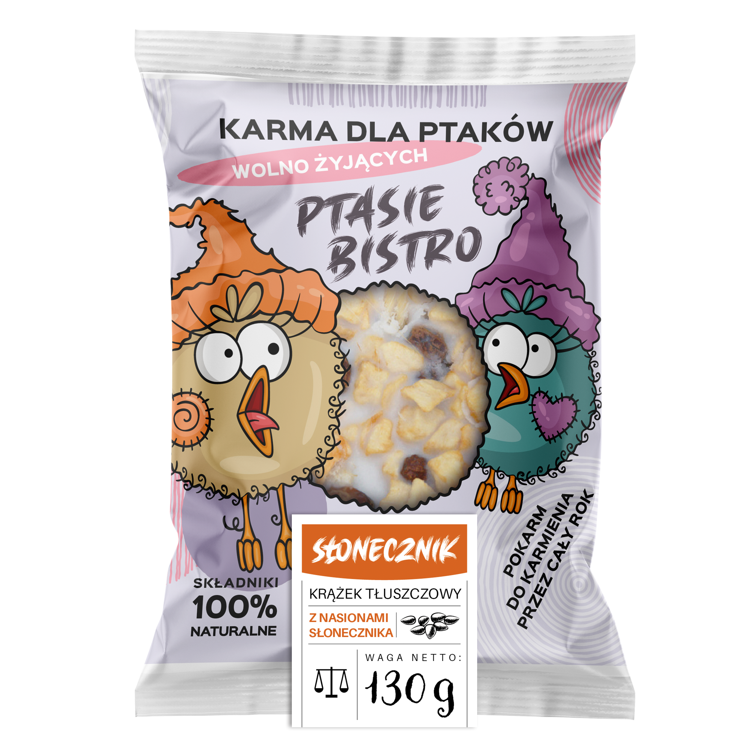 Krążek tłuszczowy ze słonecznikiem Ptasie Bistro 130g