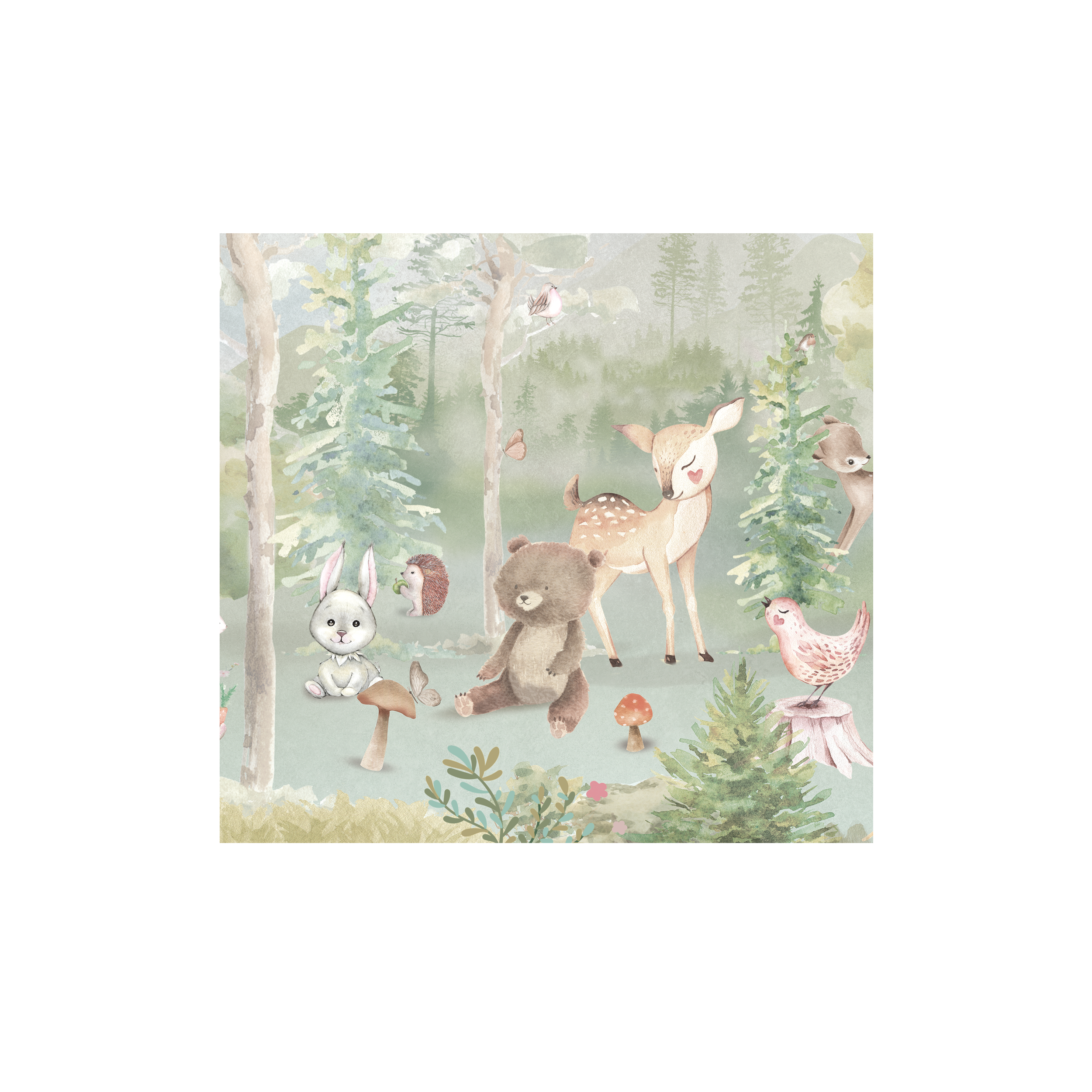Mural dziecięcy Bambi leśna polana 300 x 280 cm struktura Art