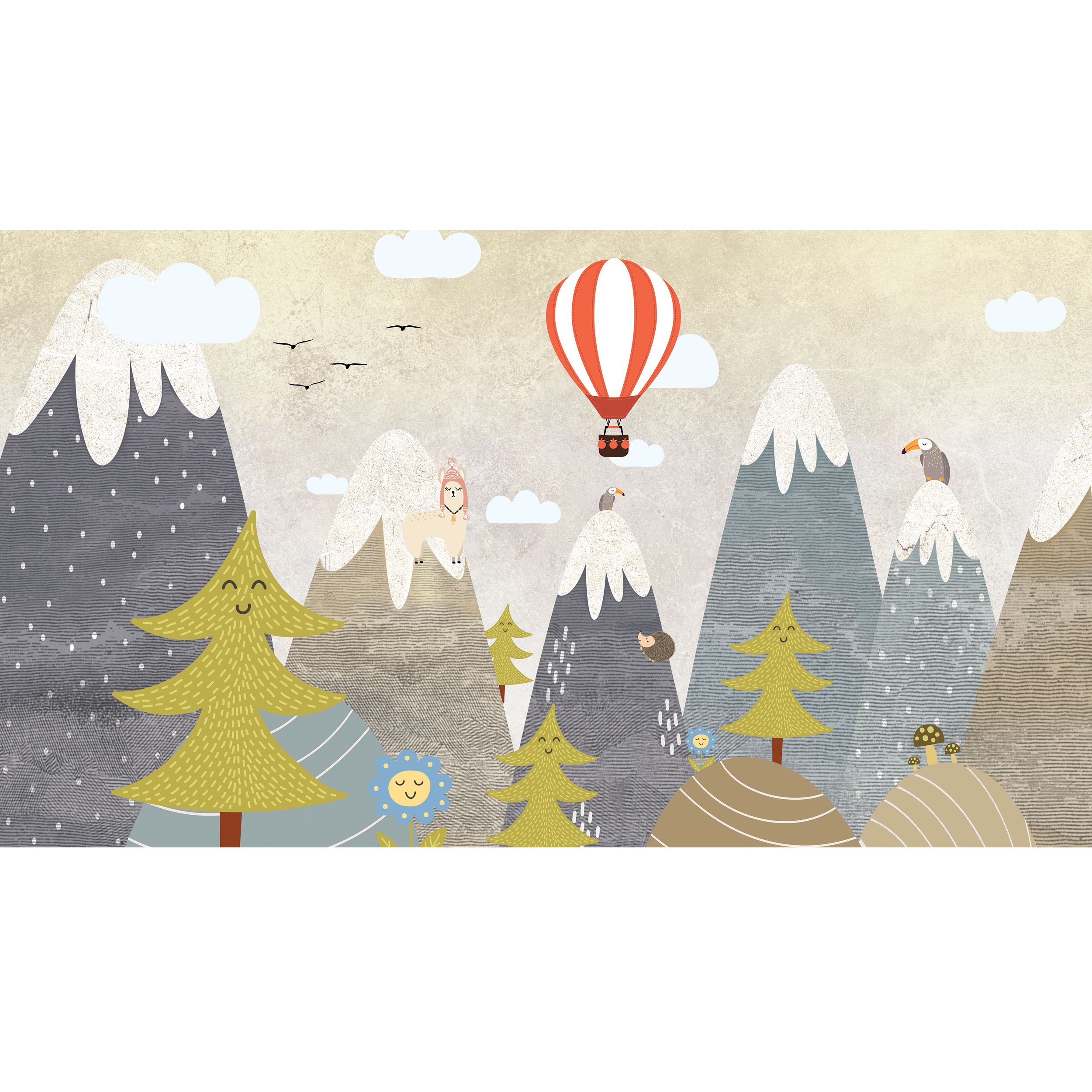Mural dzicięcy Baloon lot balonem 500 x 280 cm delikatna struktura
