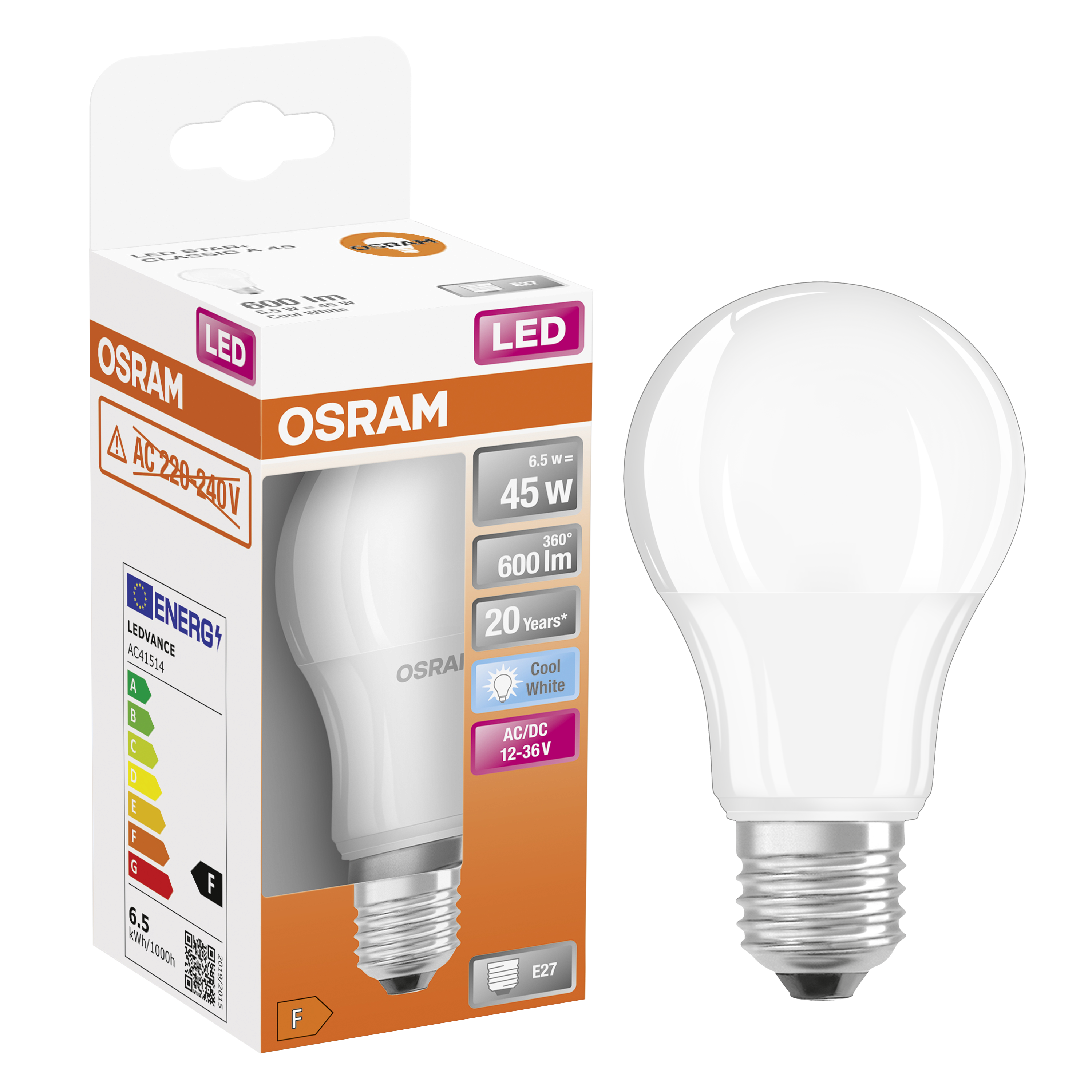 Żarówka LED E27 6,5 W = 45 W 600 lm Neutralna biel Osram - 3
