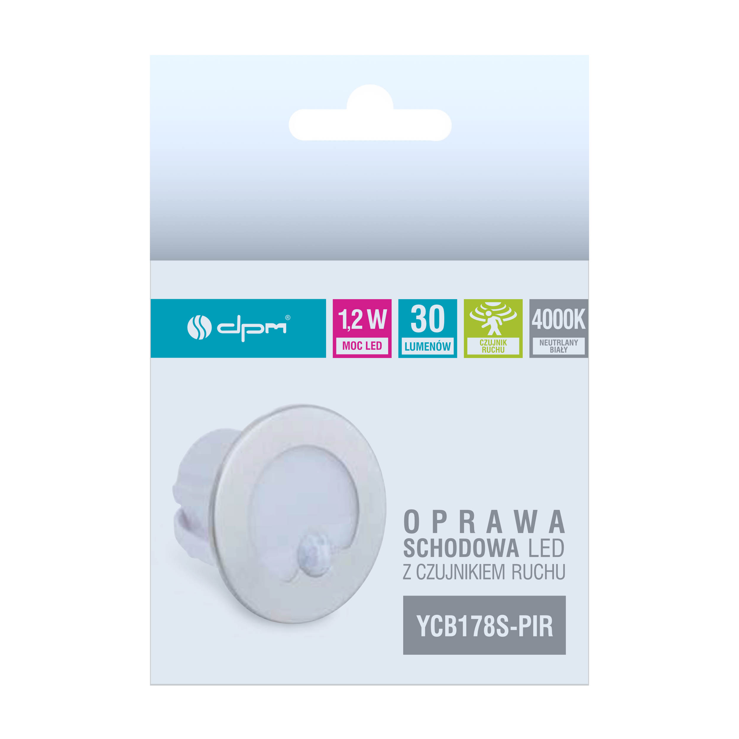 Oprawa schodowa srebrna okrągła 7.8 cm IP20 30 lm LED DPM - 4
