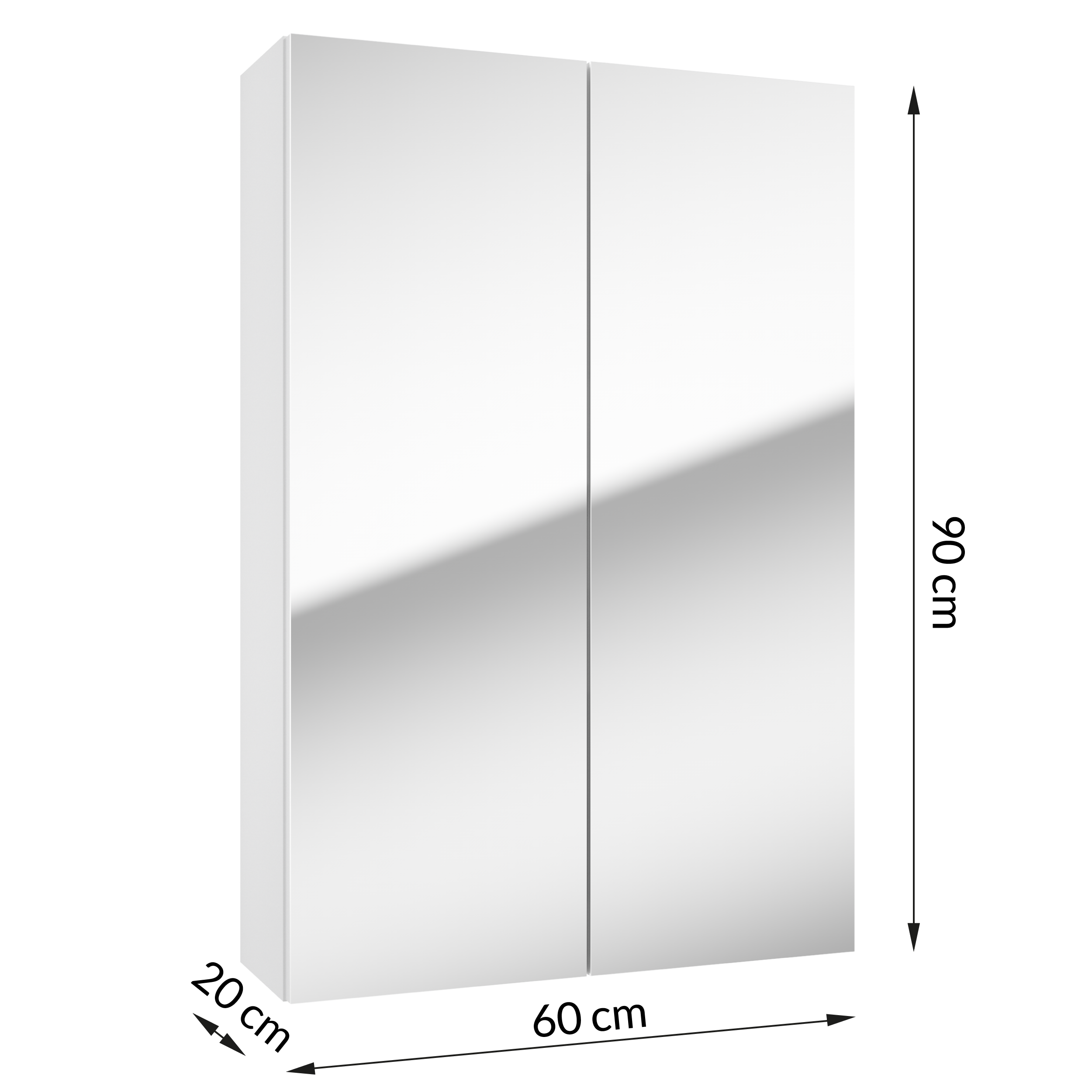 Szafka łazienkowa z lustrem bez oświetlenia Duo 60x20.4x90 cm Defra - 5