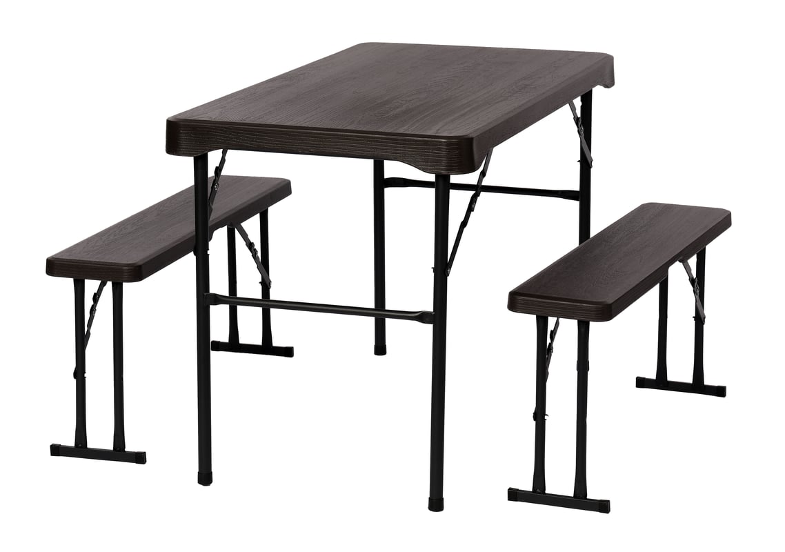 Meble ogrodowe jadalniane zestaw cateringowy Wood antracyt Ote