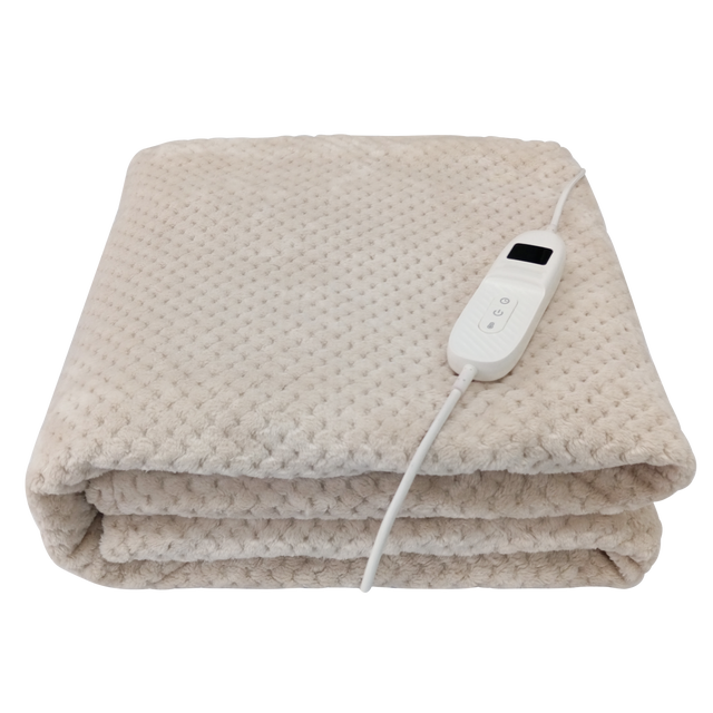 Koc elektryczny Hestio beżowy 130 x 180 cm z panelem sterującym