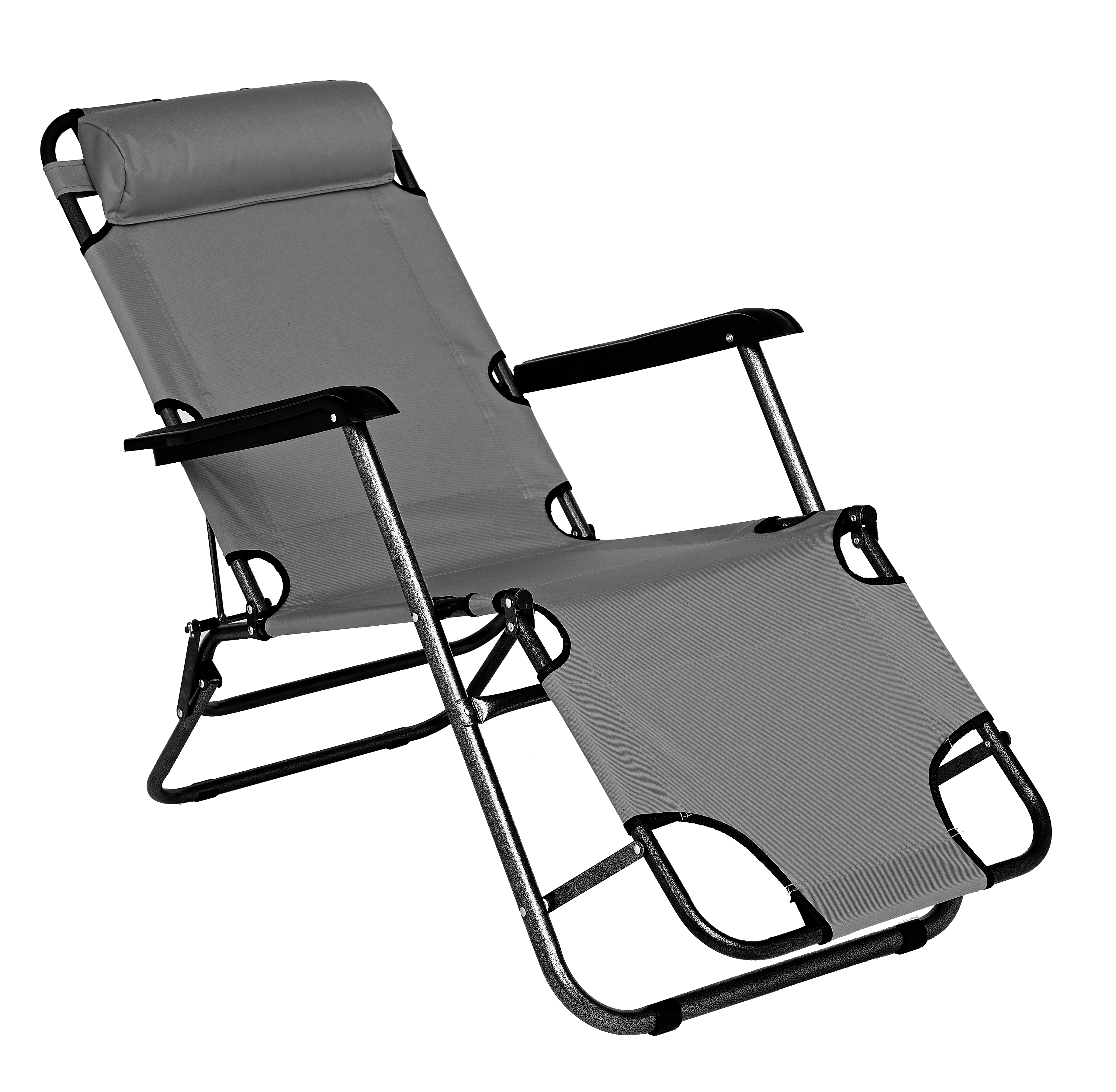 Leżak ogrodowy Lazare grafitowy składany Ote
