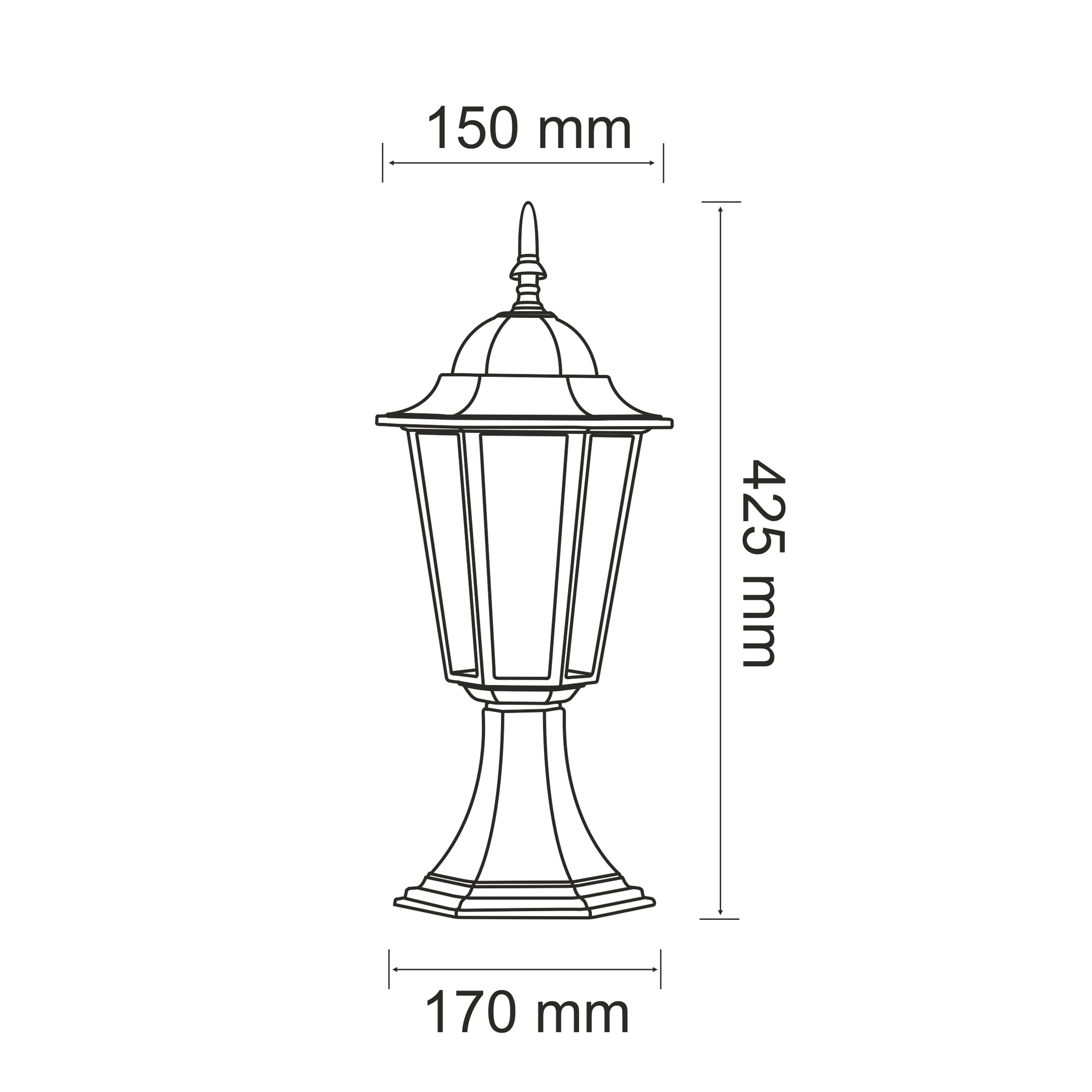 Lampa ogrodowa stojąca słupek Liguria E27 42.5 cm czarna IP43 Goldlux - 3